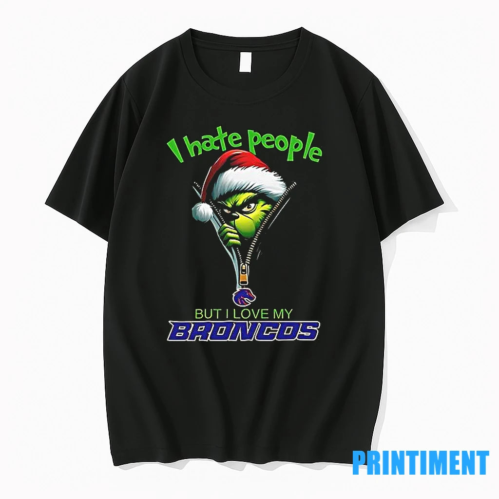 Grinch I Hate People But I Love My Boise State Broncos Merry Christmas Tshirts Sweater