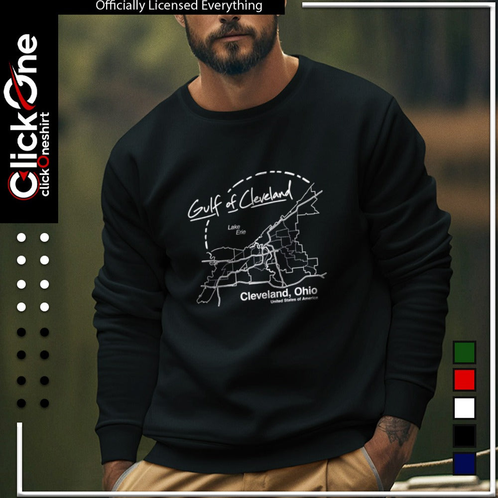 Gulf of Cleveland Lake Erie Cleveland Ohio United States of America map city shirt