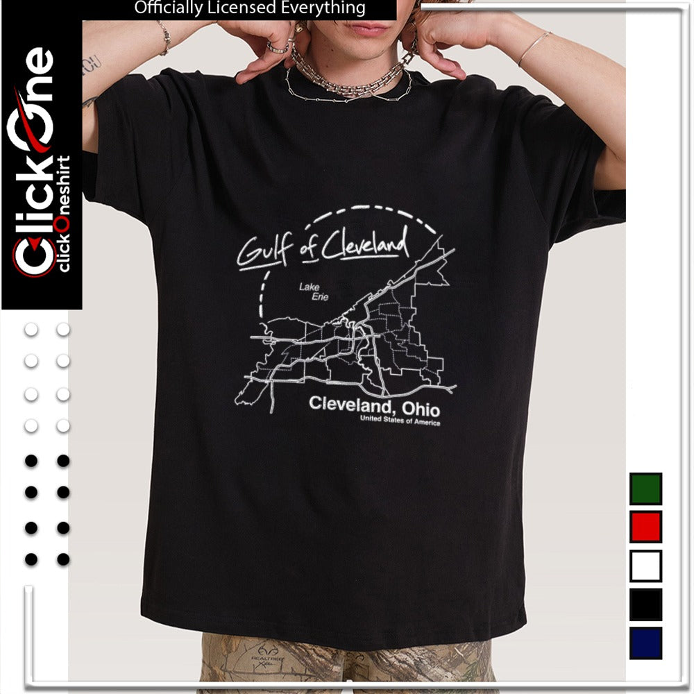 Gulf of Cleveland Lake Erie Cleveland Ohio United States of America map city shirt