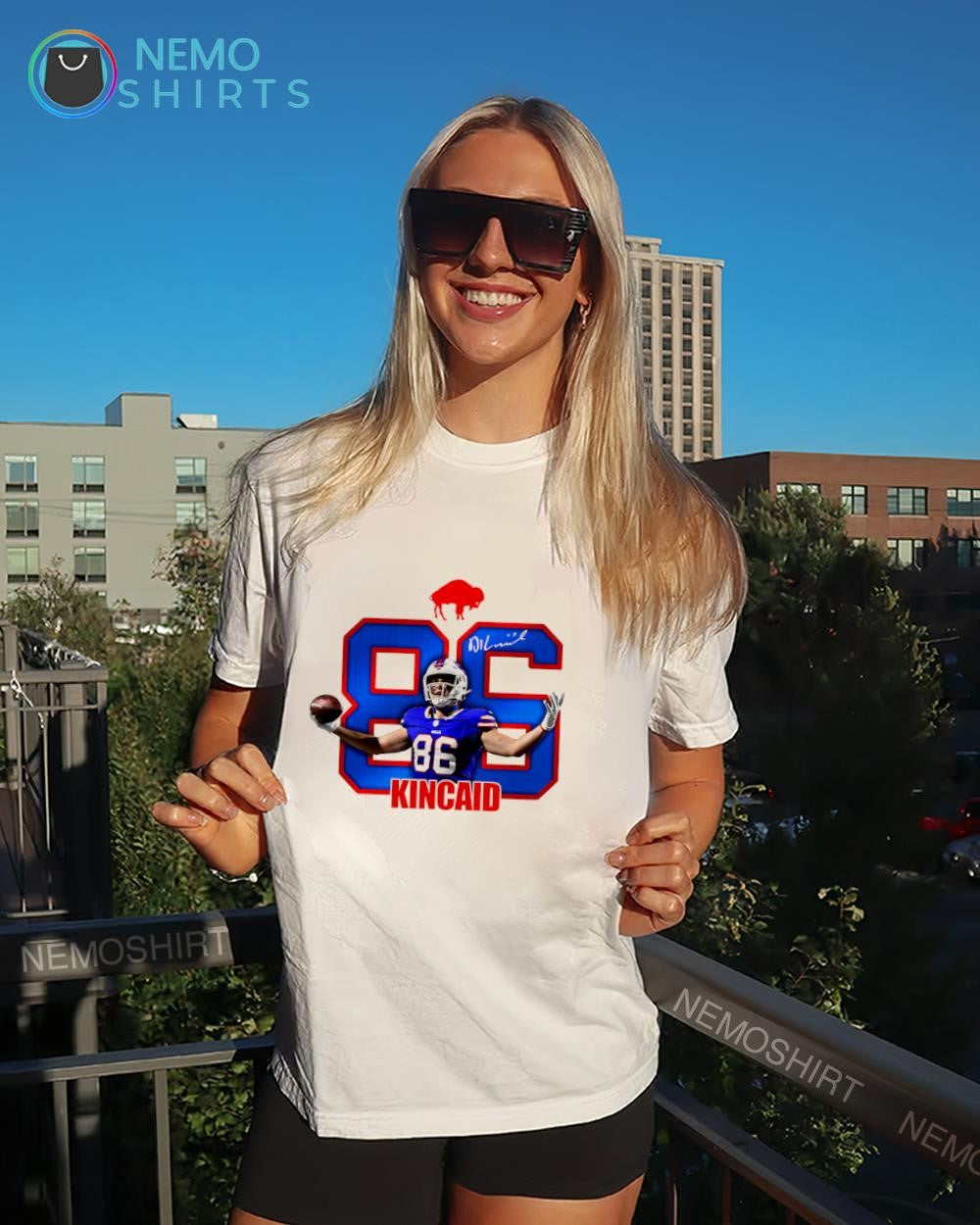 Dalton Kincaid Buffalo Bills number 86 signature shirt