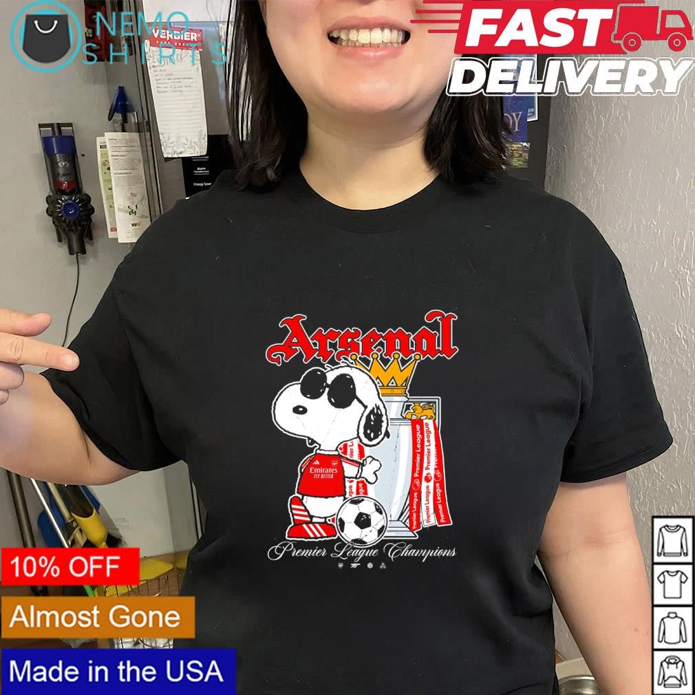 Snoopy Arsenal FC Premier League Champions shirt
