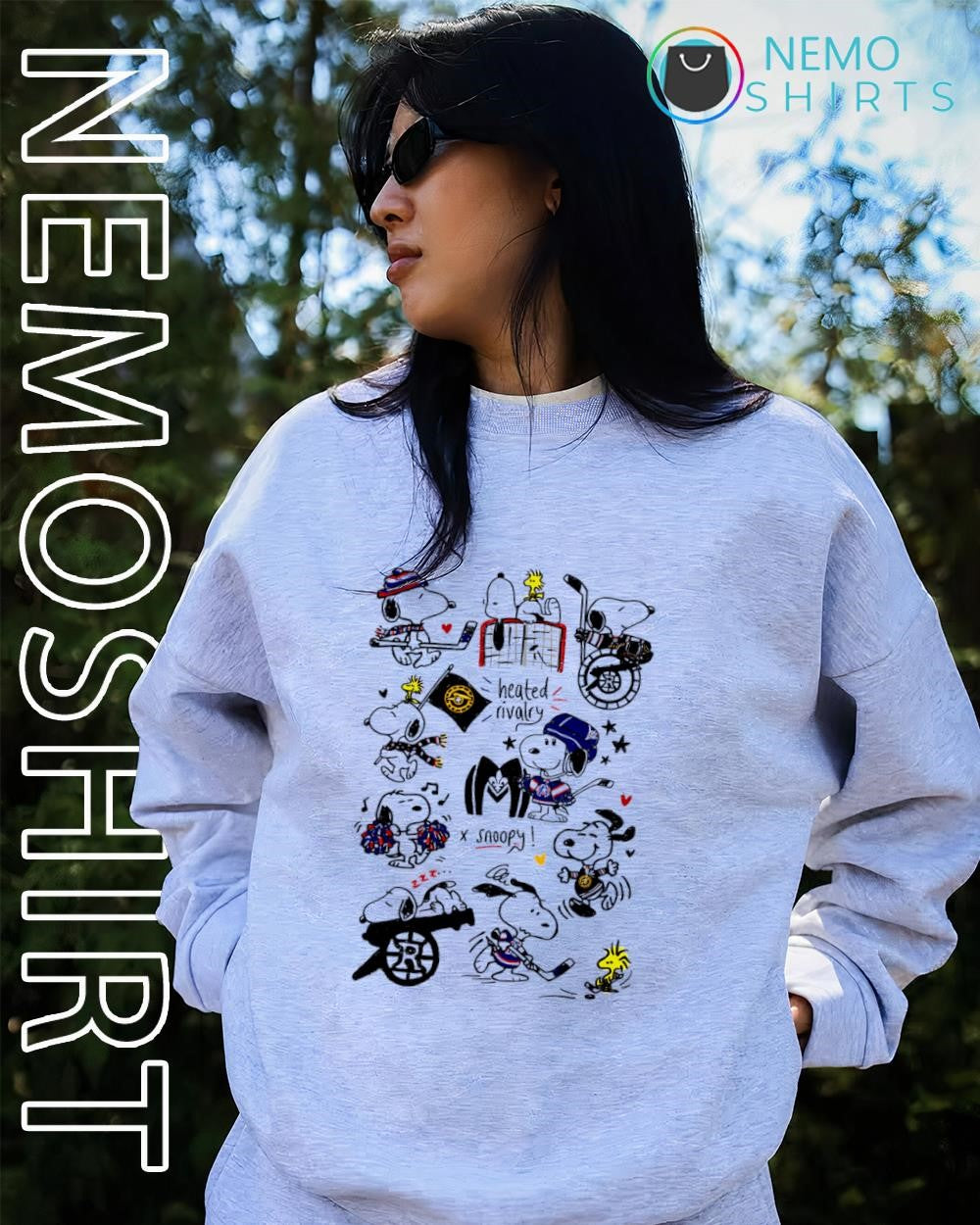 Heated Rivalry Snoopy Woodstock Canadian ice hockey shirt