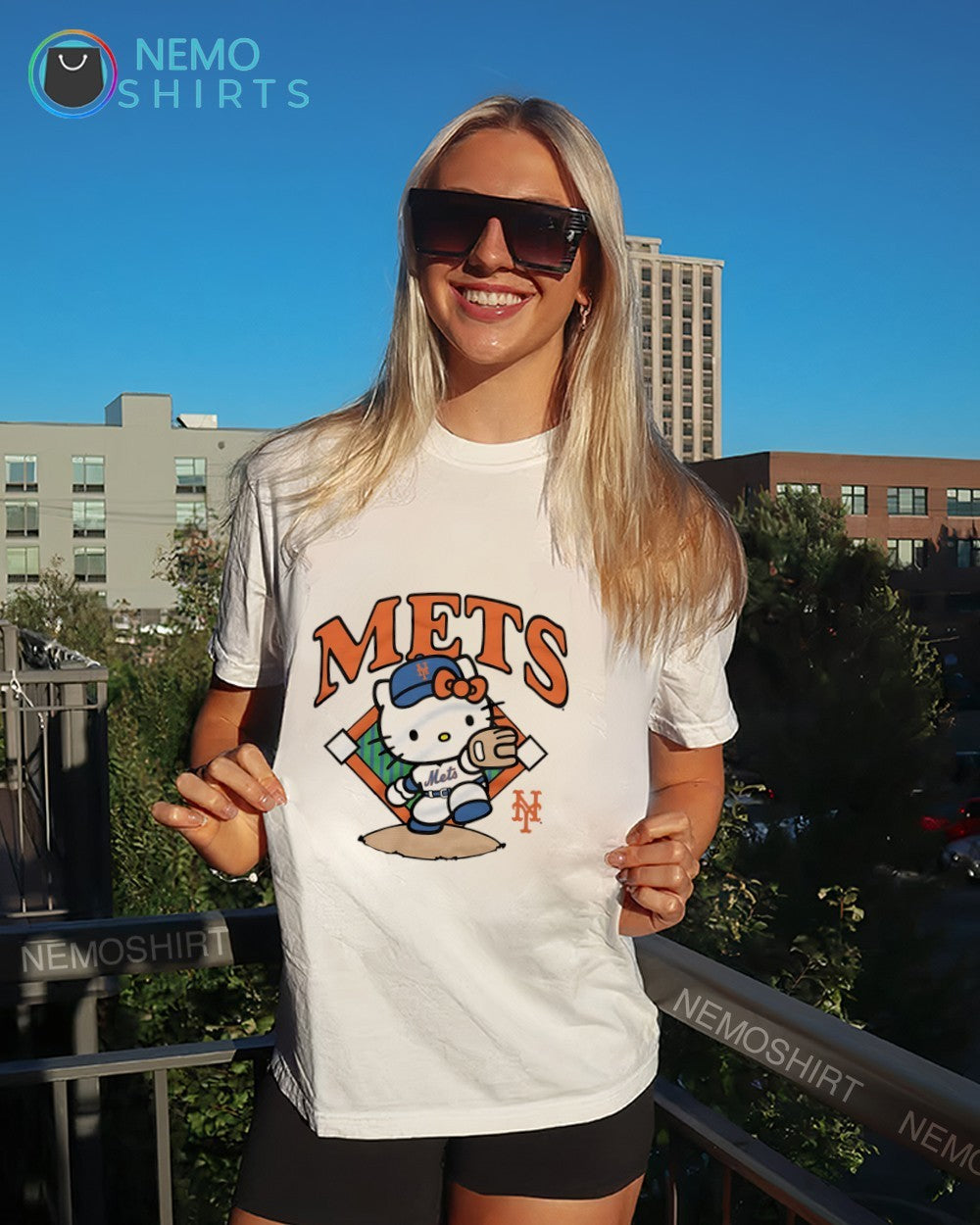 Hello Kitty wearing New York Mets jersey baseball shirt