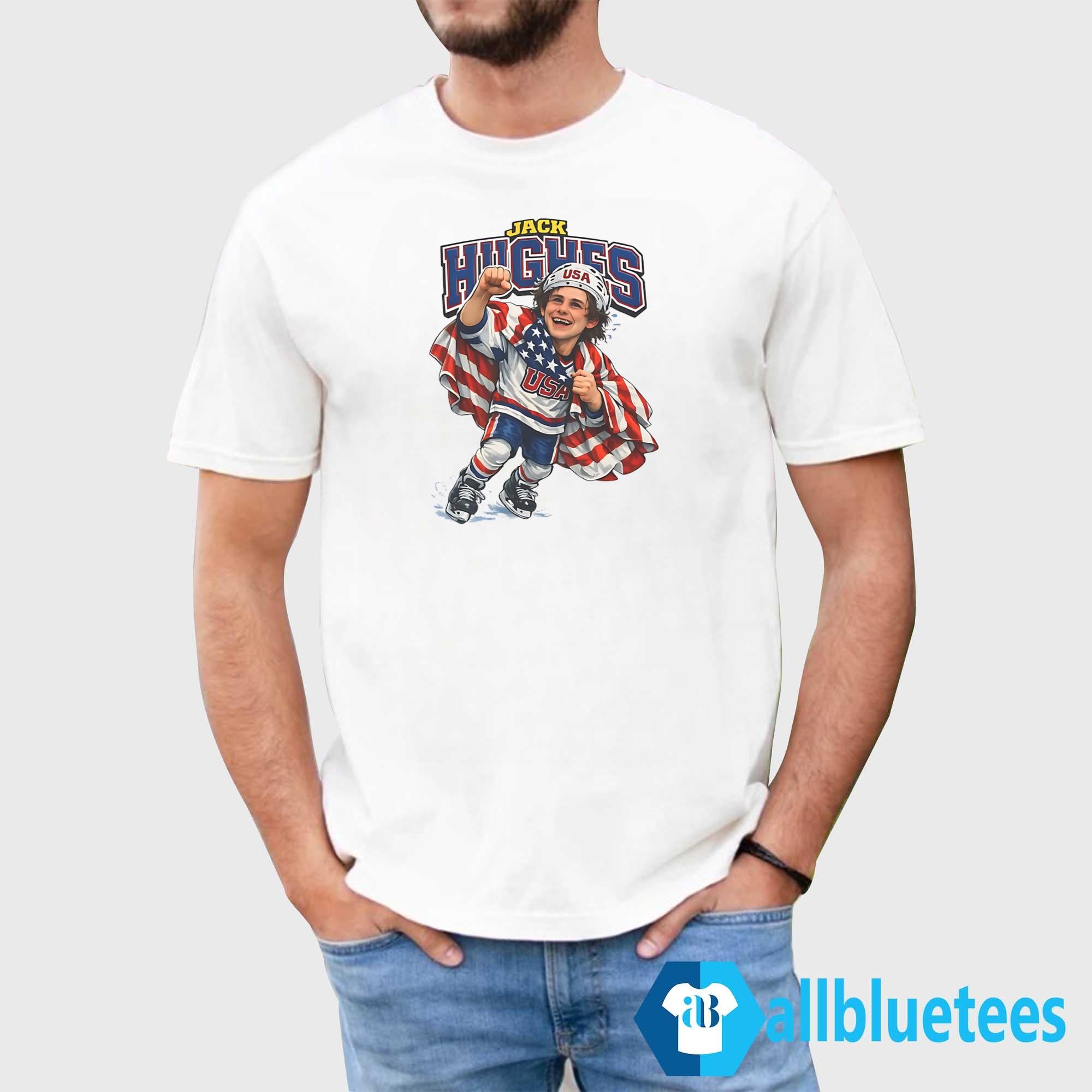 Hockey Jack Hughes Caricature Shirt