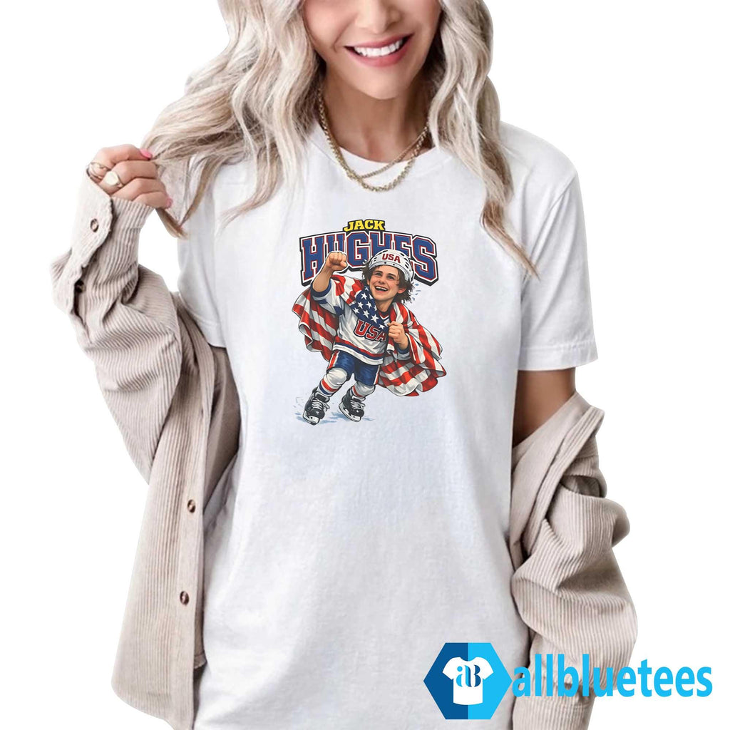 Hockey Jack Hughes Caricature Shirt