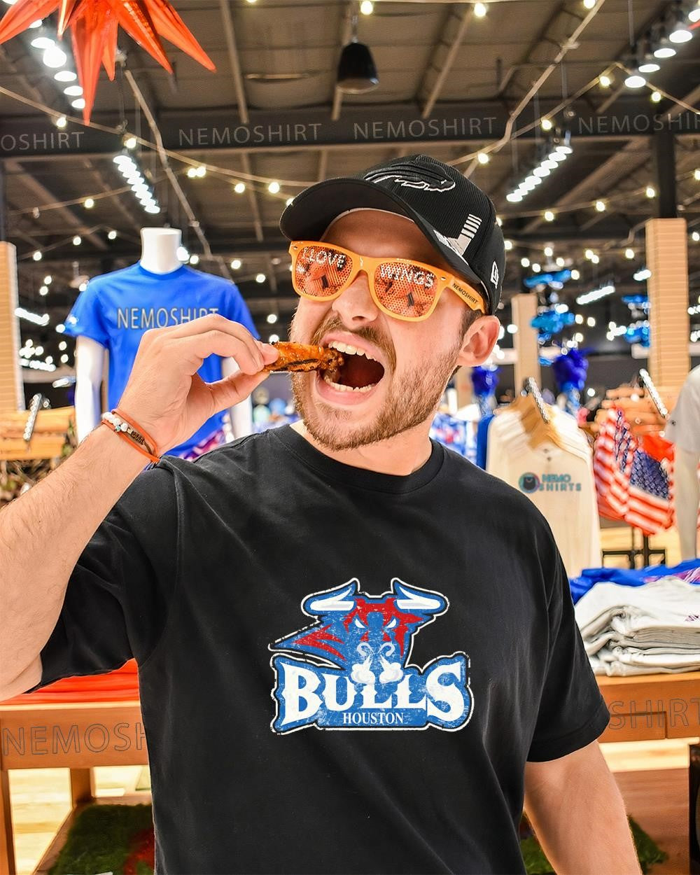 Houston Bulls distressed logo shirt