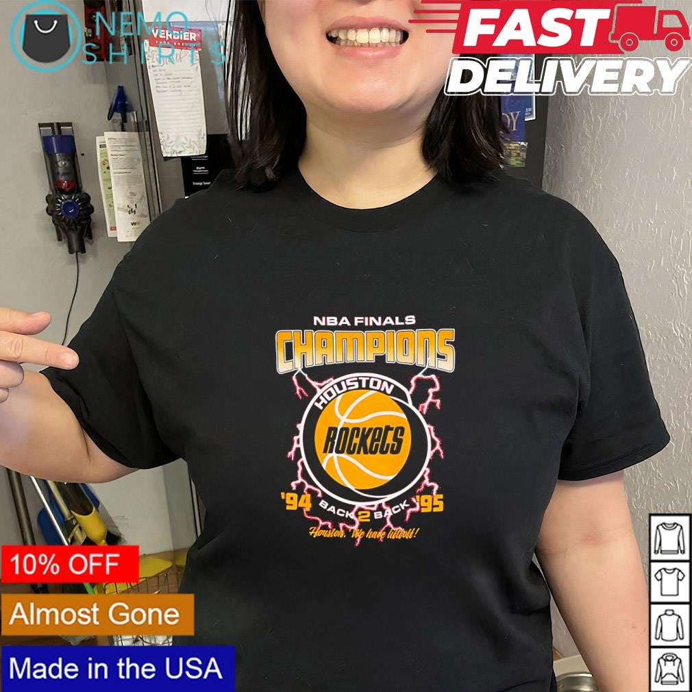 Houston Rockets back 2 back 94-95 NBA Finals Champions logo shirt