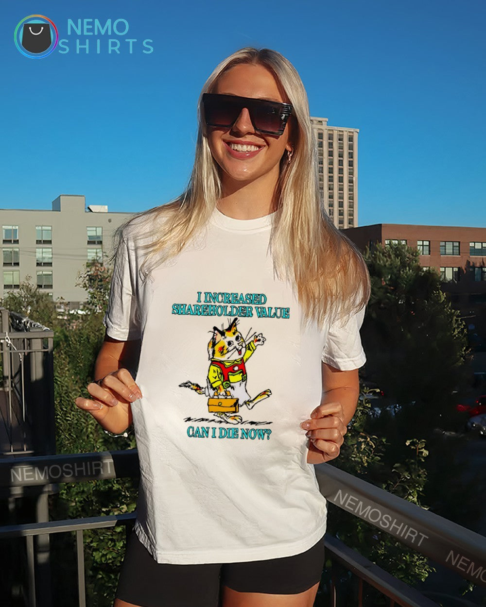 Huckle cat I increased shareholder value can I die now shirt