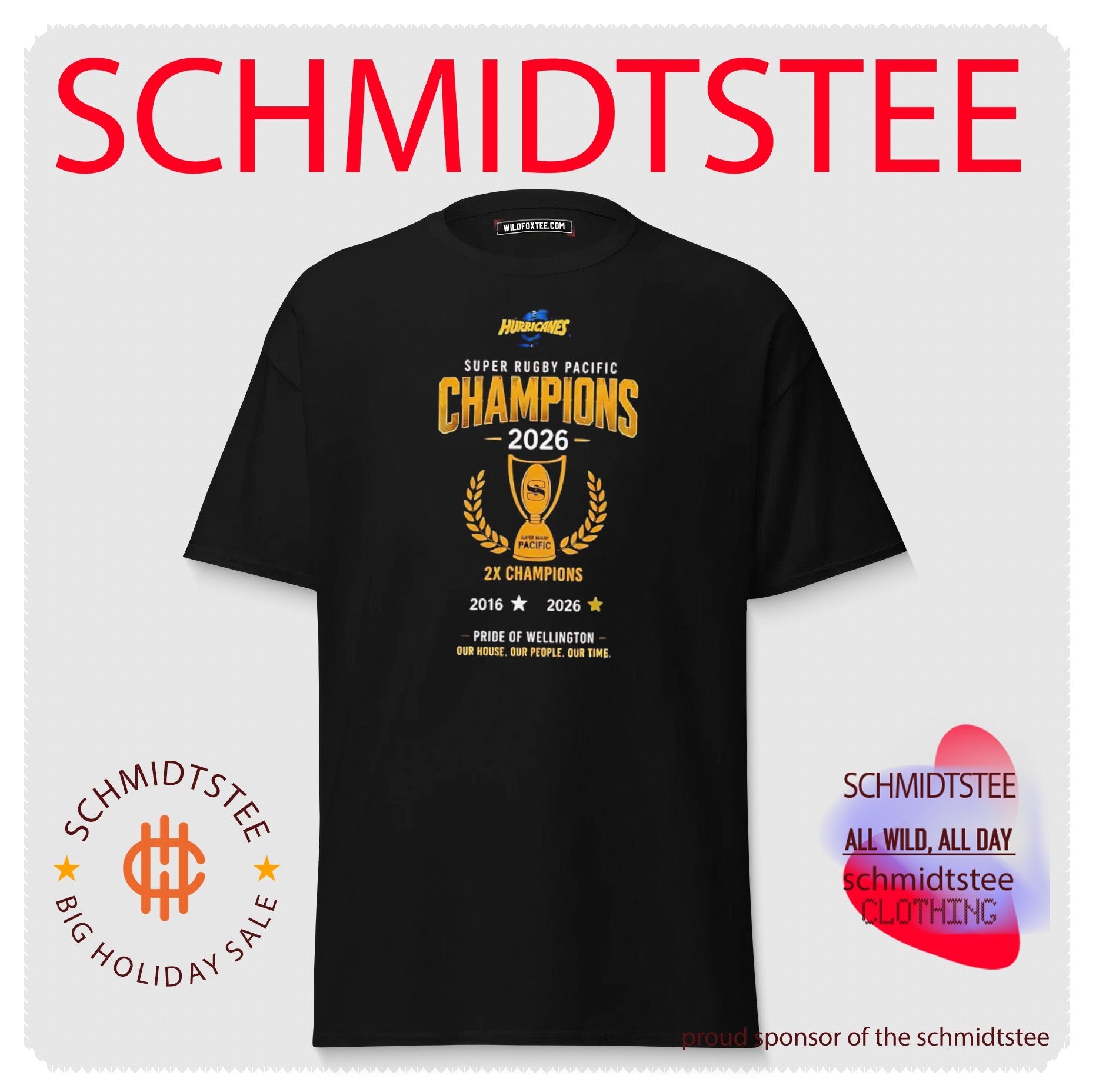 Hurricanes Rugby Super Rugby Pacific Champions 2026 Pride of Wellington shirt