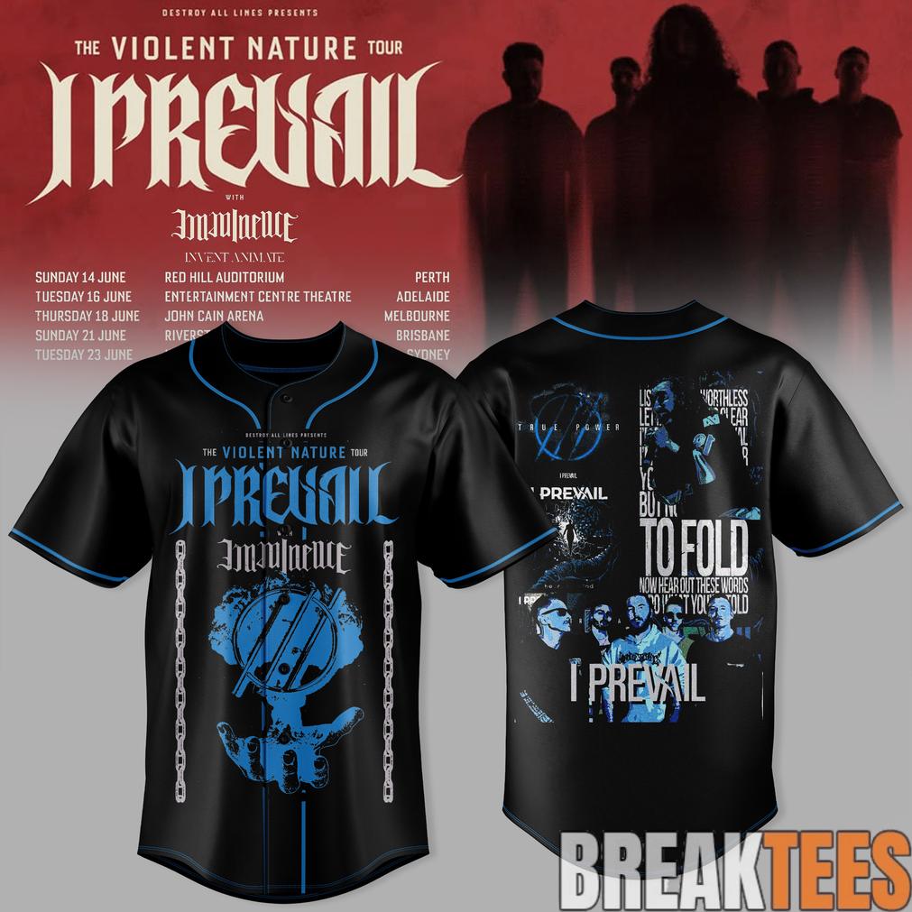 I PREVAIL The Violent Nature Tour Baseball Jersey