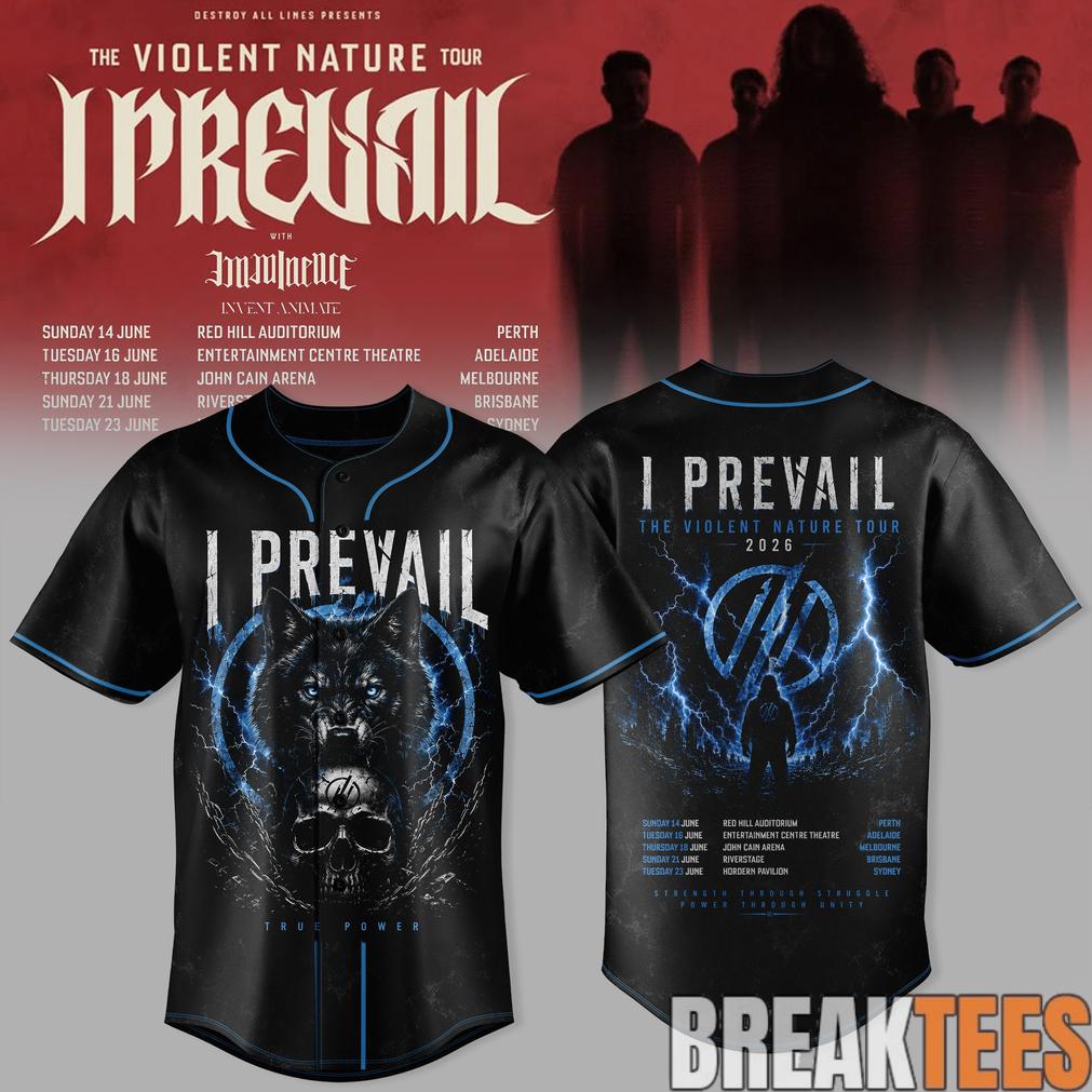I PREVAIL The Violent Nature Tour Baseball Jersey
