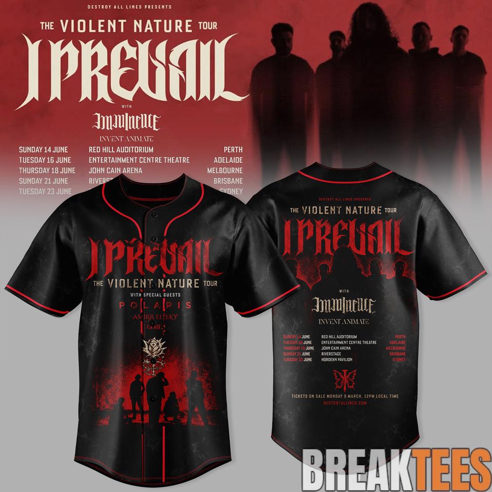 I PREVAIL The Violent Nature Tour Baseball Jersey