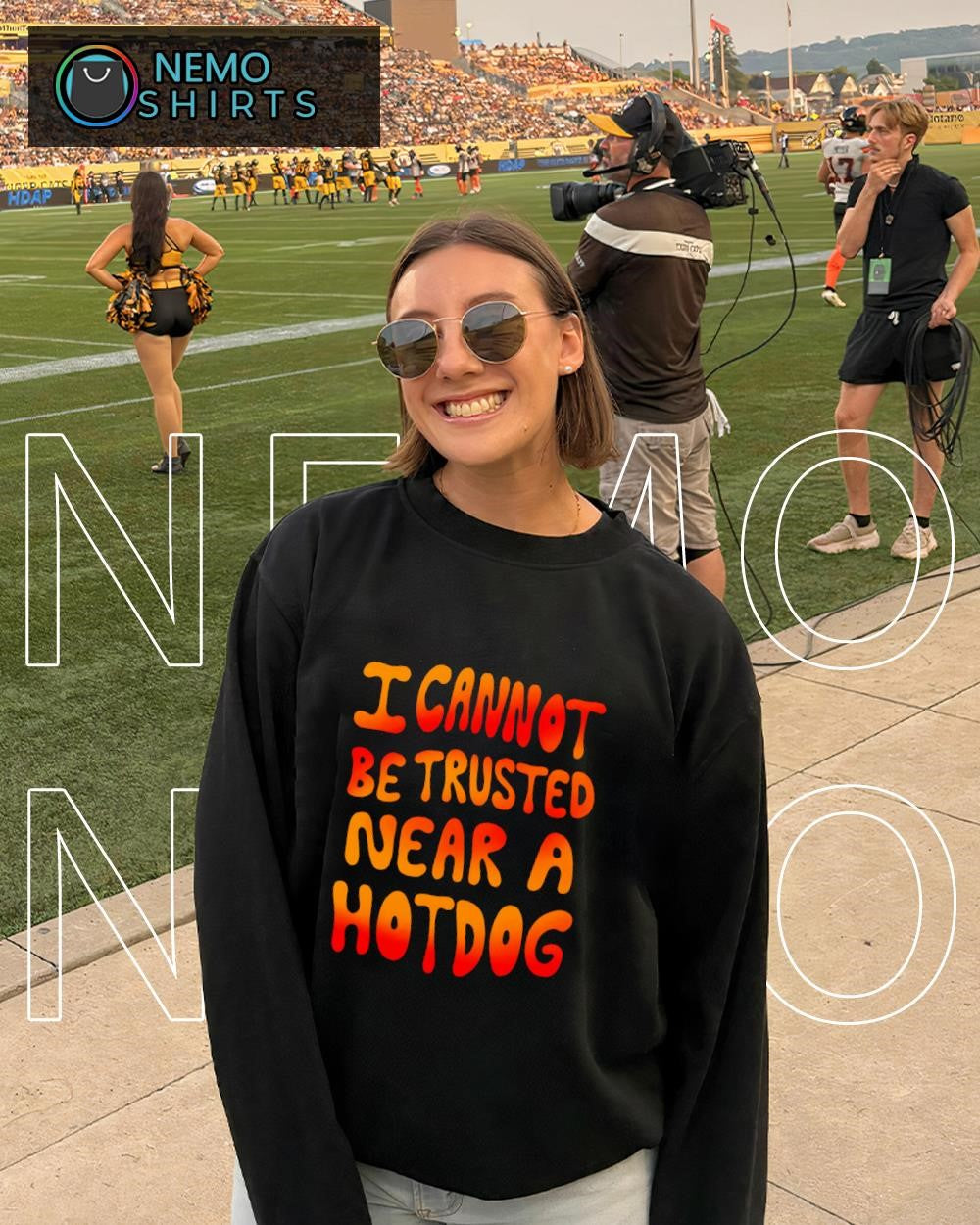 I cannot be trusted near a hotdog text shirt