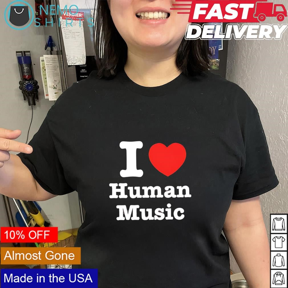 I heart human music graphic shirt