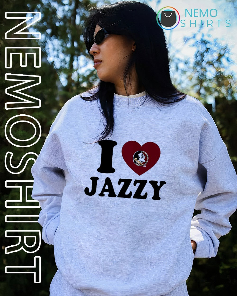I love Jazzy Francik Florida State Seminoles in heart shirt