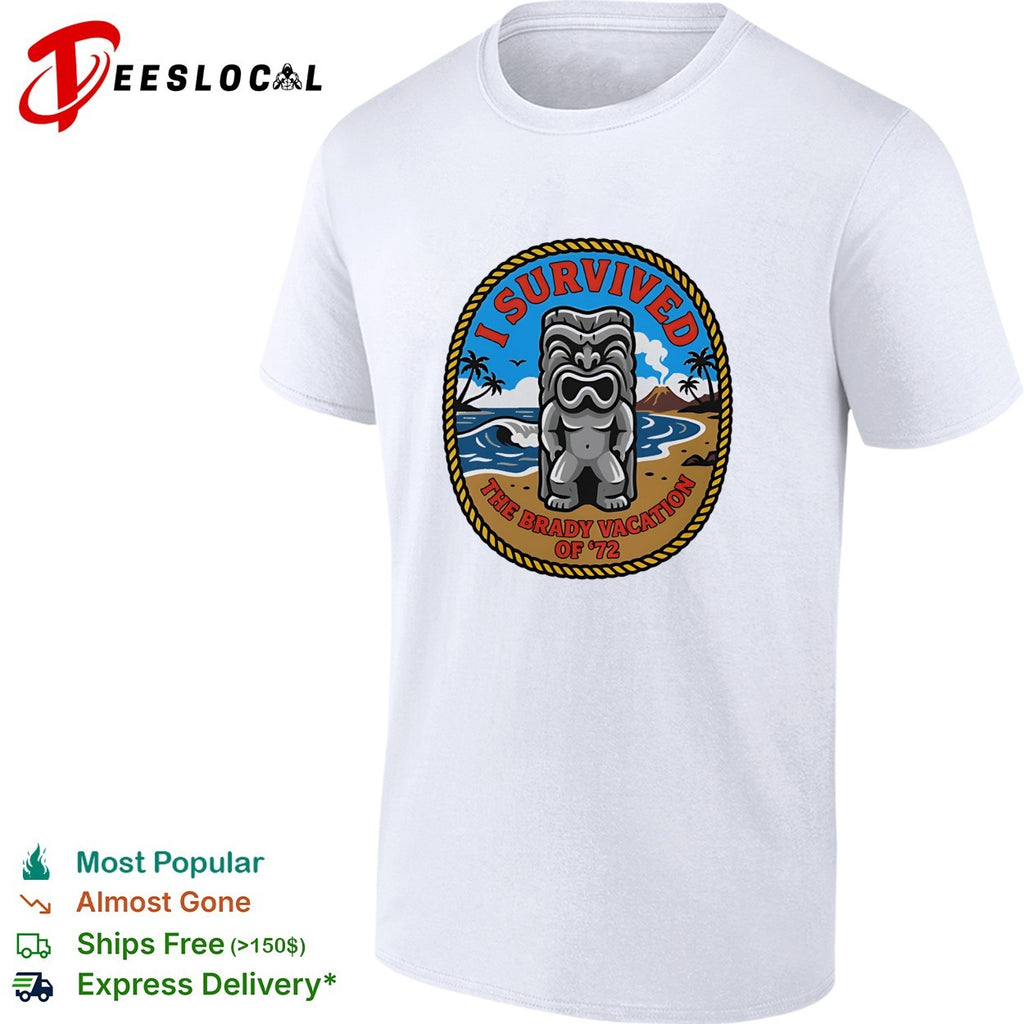 I survived the Brady vacation of 72 tiki shirt