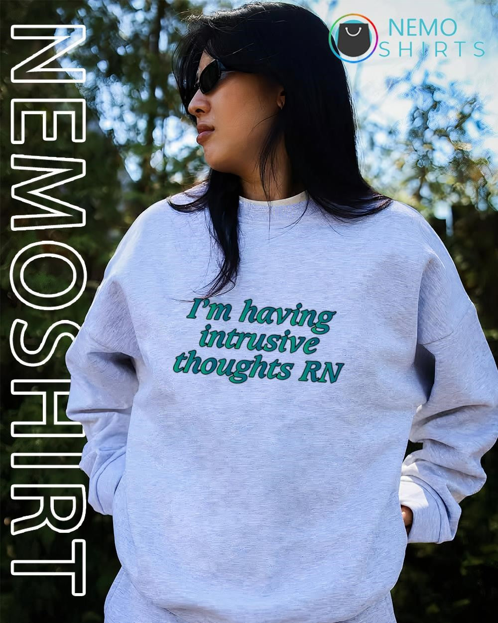 I’m having intrusive thoughts RN text shirt