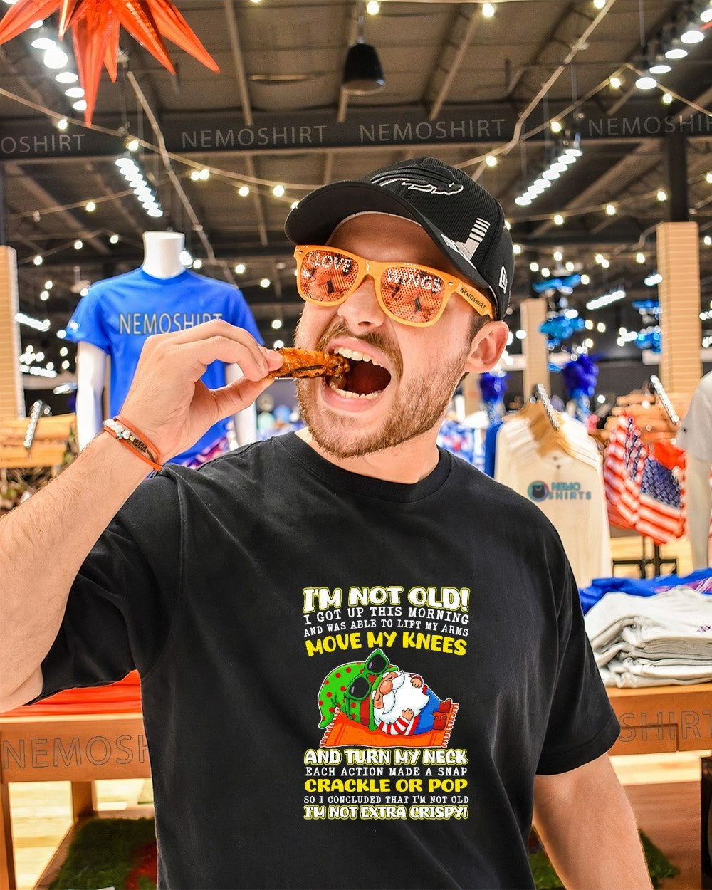 I’m not old move my knees and turn my neck crackle or pop I’m not extra crispy gnome shirt