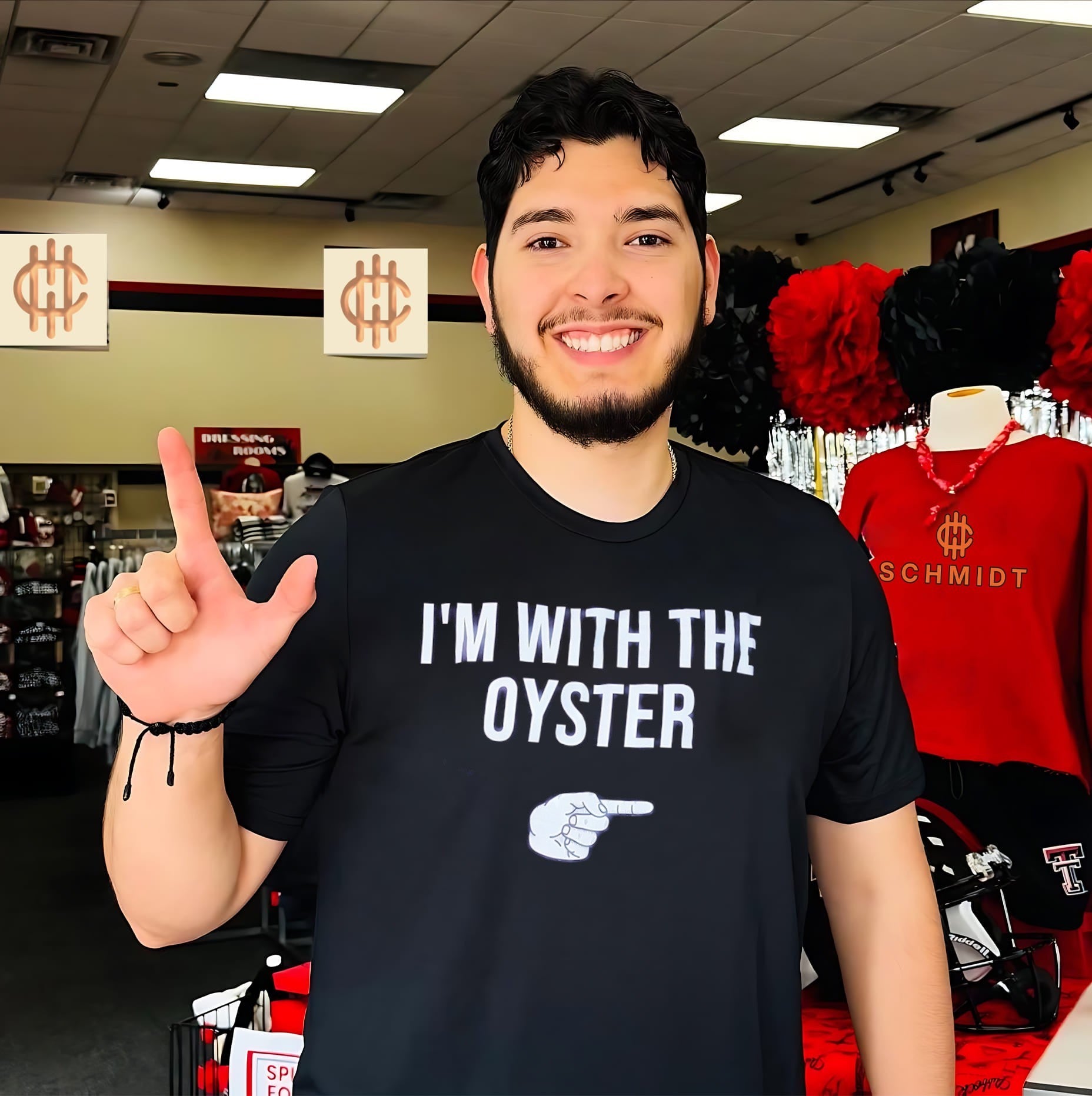 I’m with the oyster hand gesture shirt