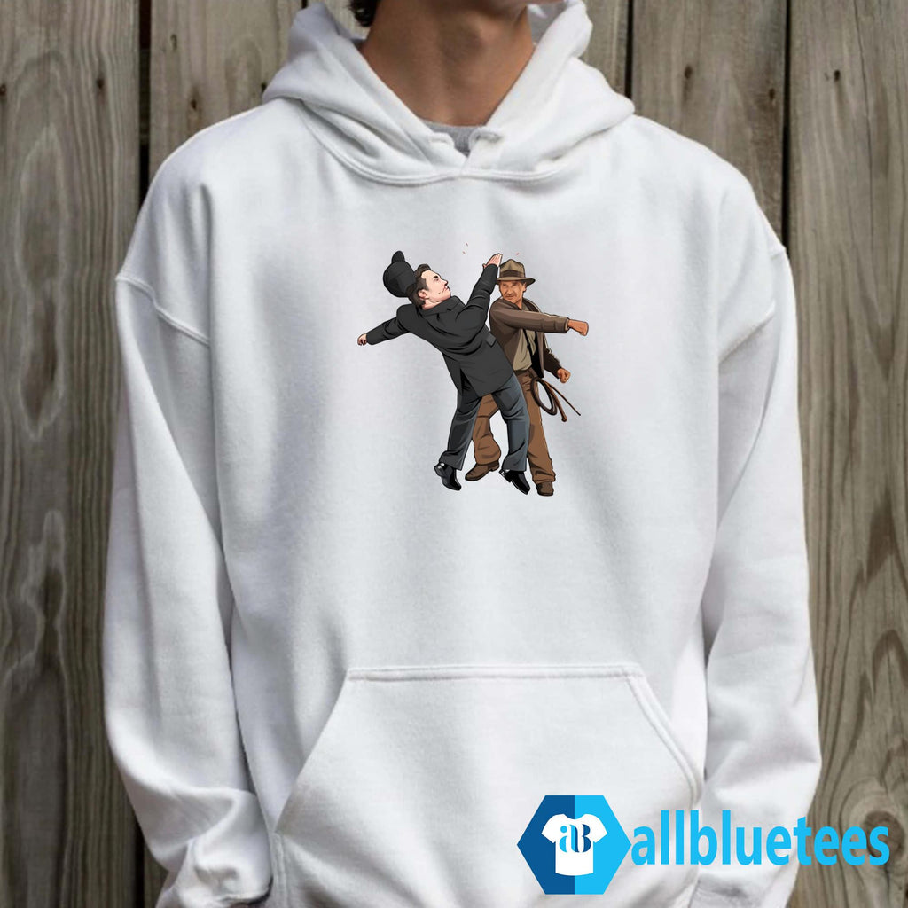Indiana Jones Punching Elon Musk While He’s Giving His Salute Shirt