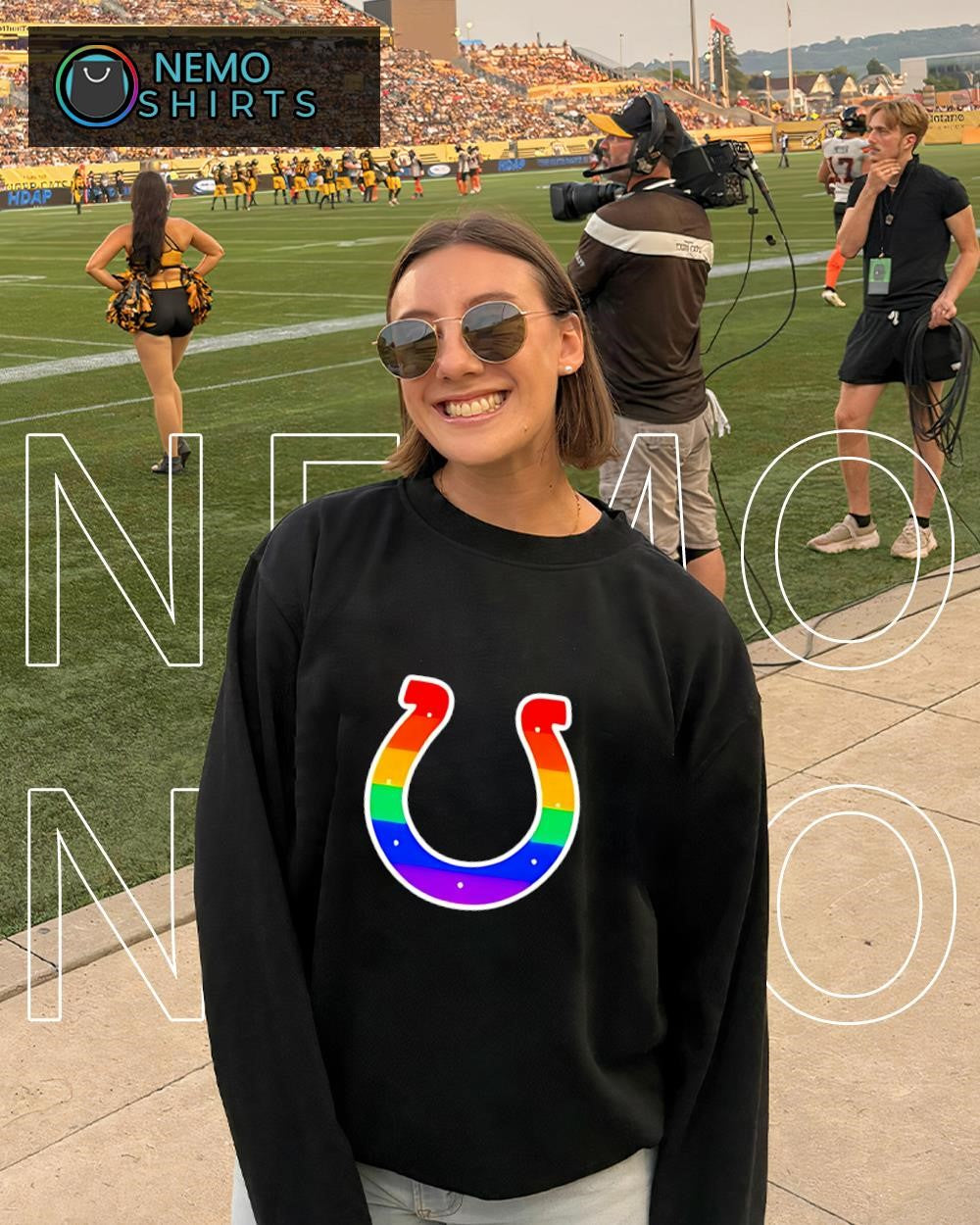Indianapolis Colts Pride Rainbow LGBTQ inclusion logo shirt