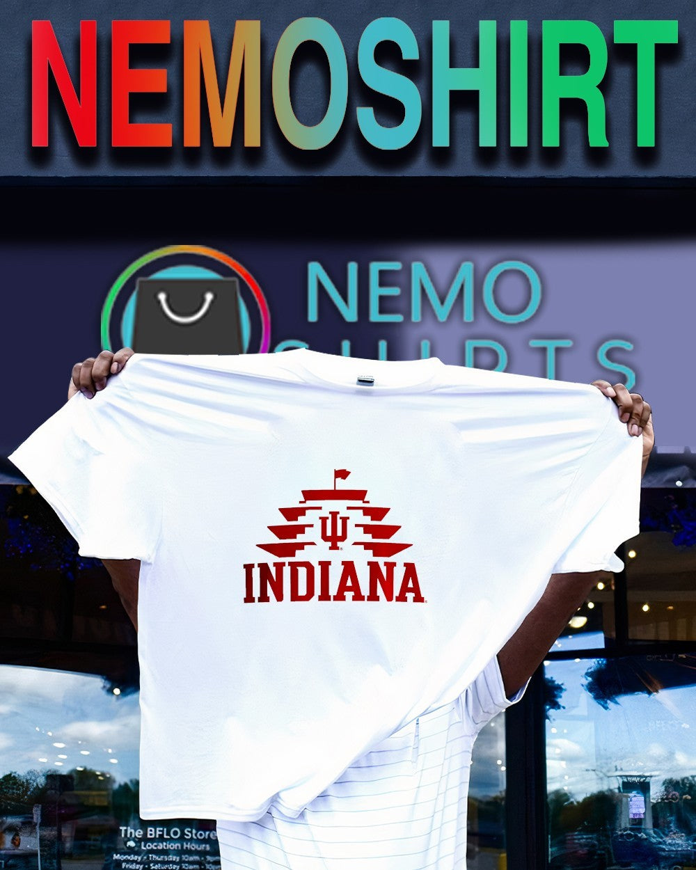 Indianapolis Motor Speedway and Indiana Hoosiers logo shirt