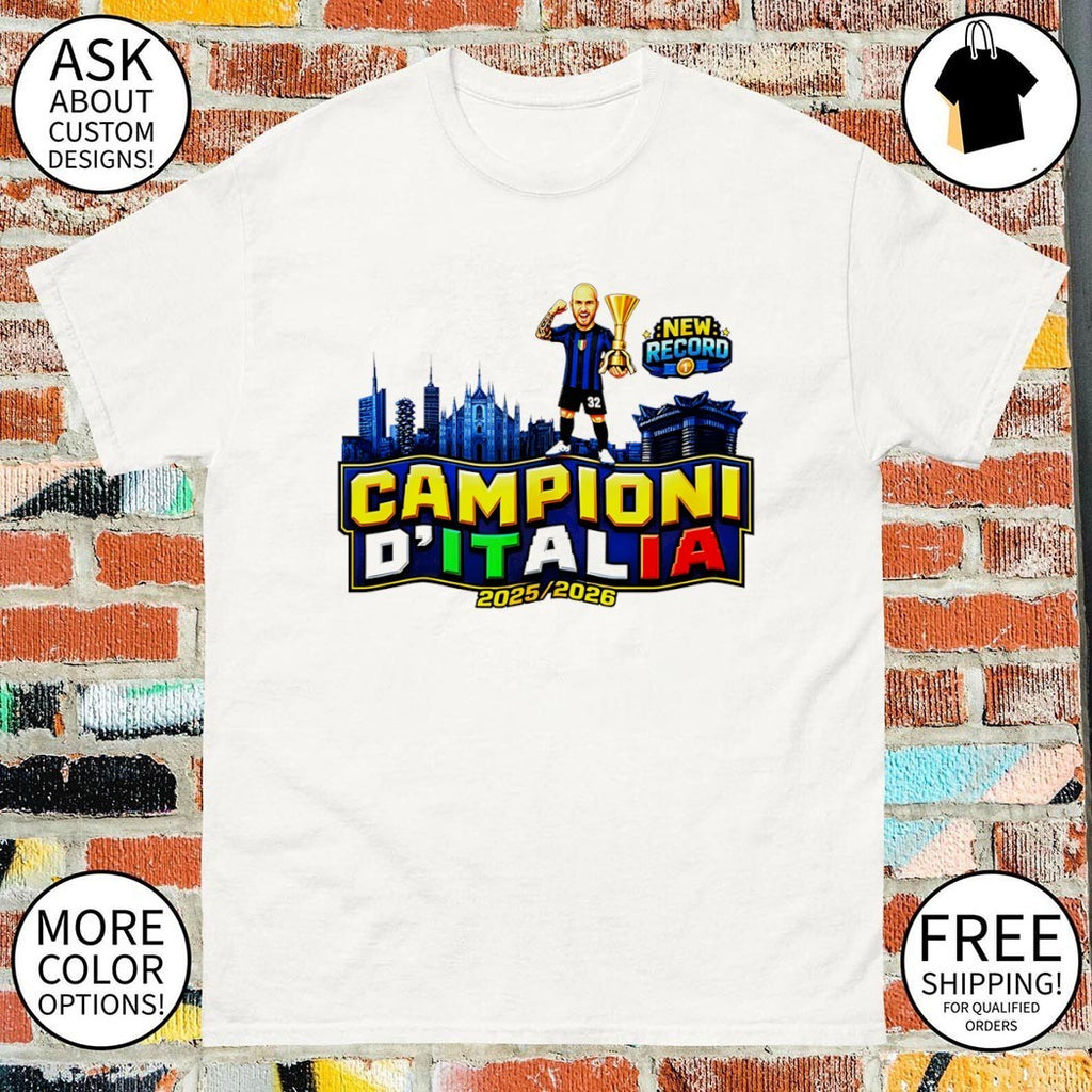 Inter Milan FC Champions 2025 26 Champions of Italy 21 Dimarco shirt