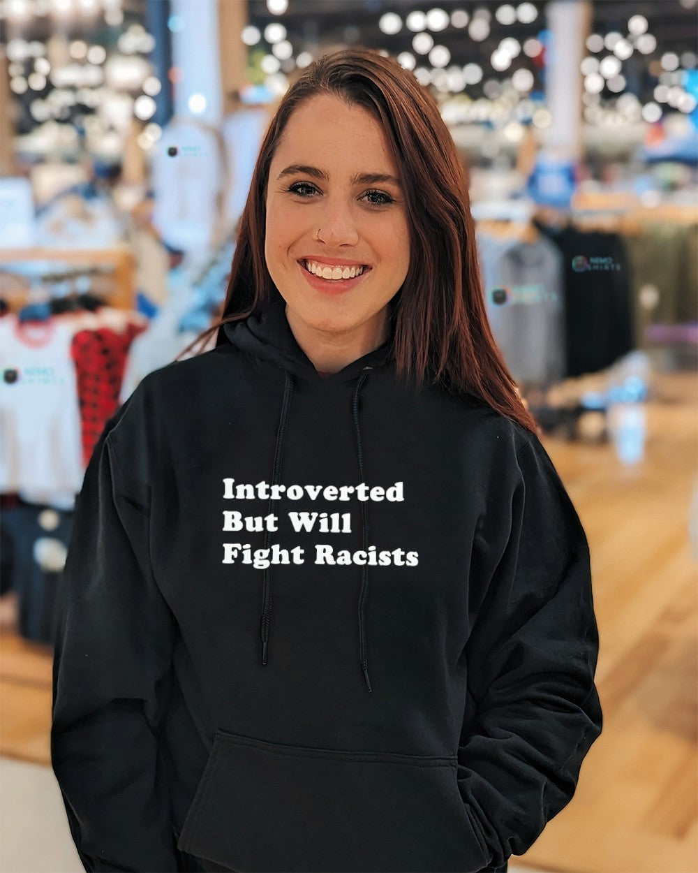 Introverted but fight racists shirt