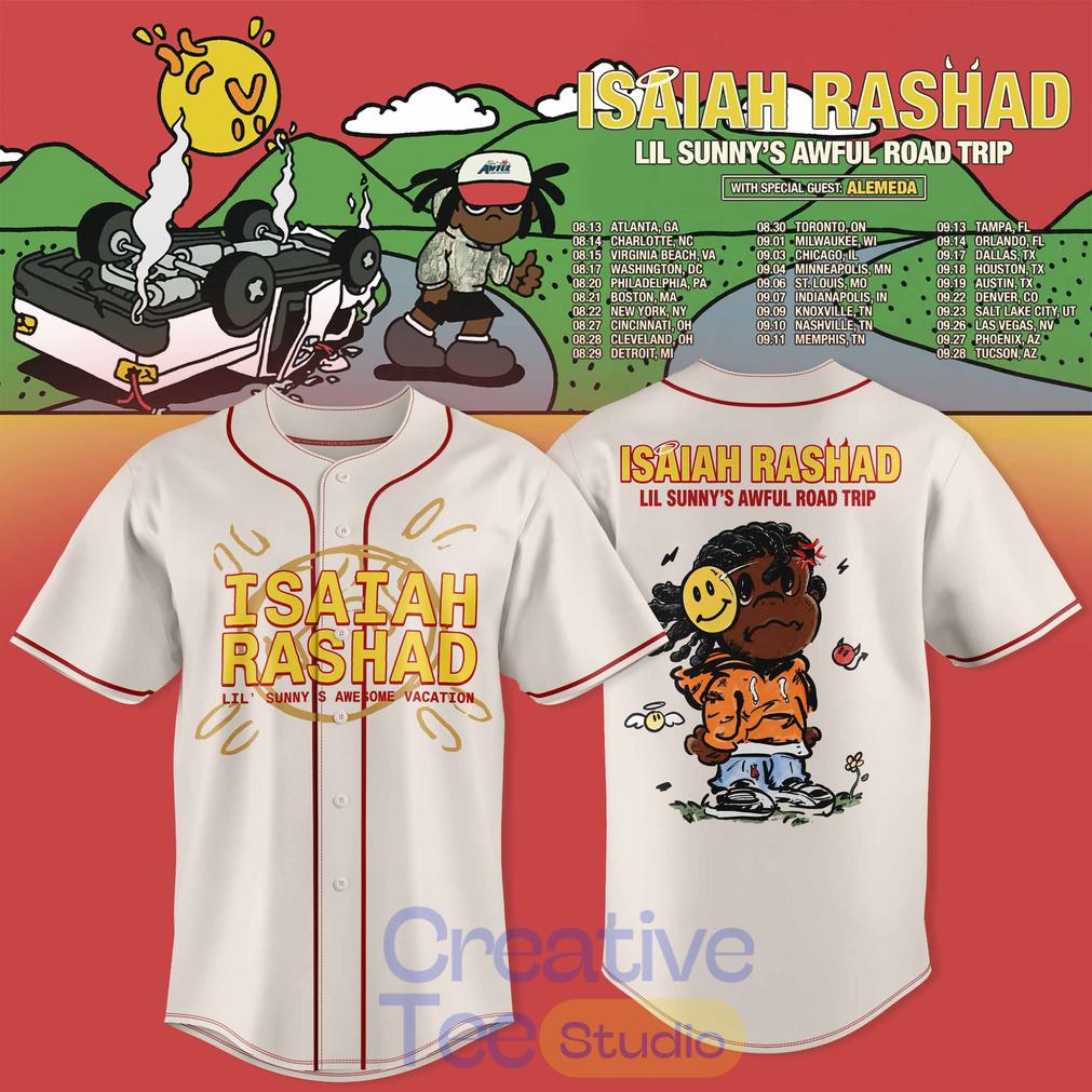 Isaiah Rashad Lil Sunny’s Awful Road Trip Tour 2026 Baseball Jersey