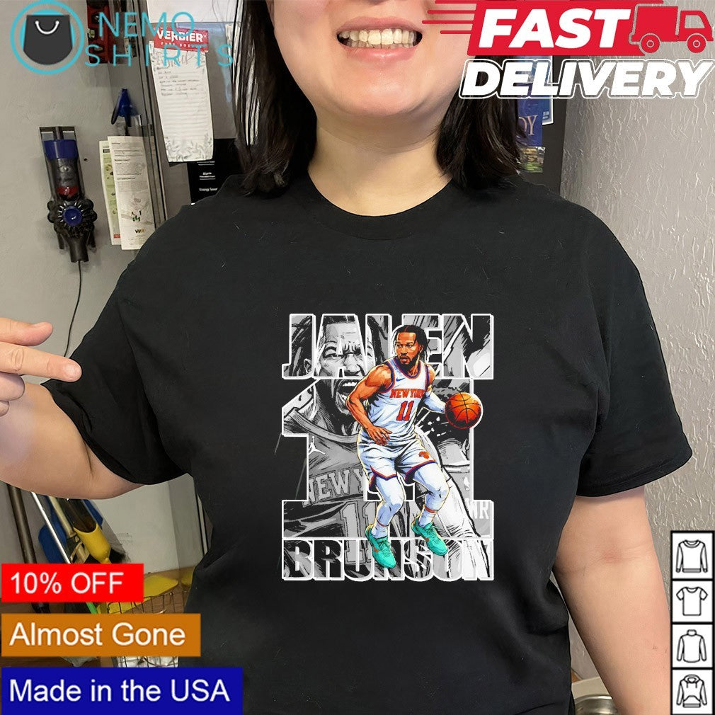 Jalen Brunson New York Knicks player name manga graphic shirt