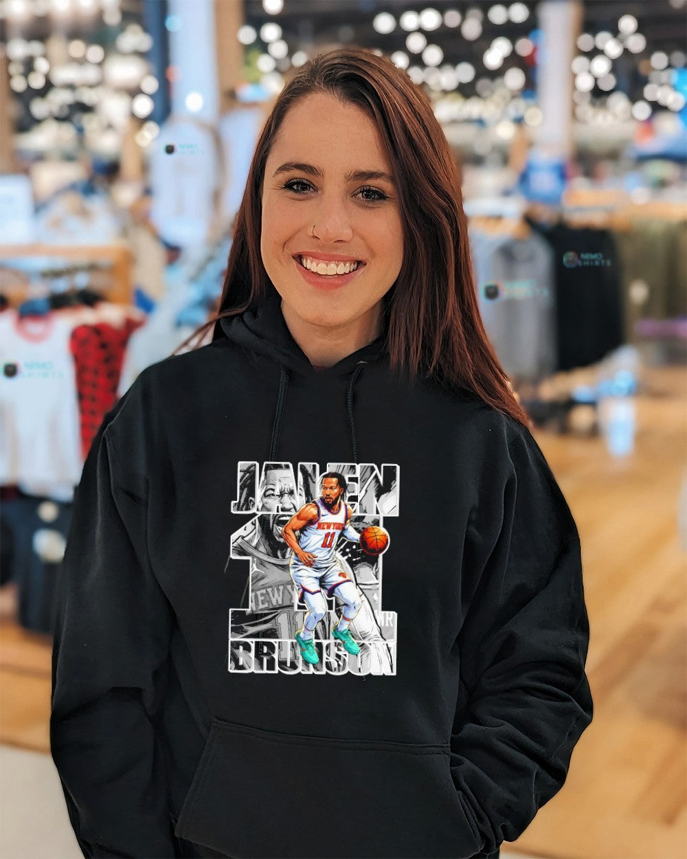 Jalen Brunson New York Knicks player name manga graphic shirt