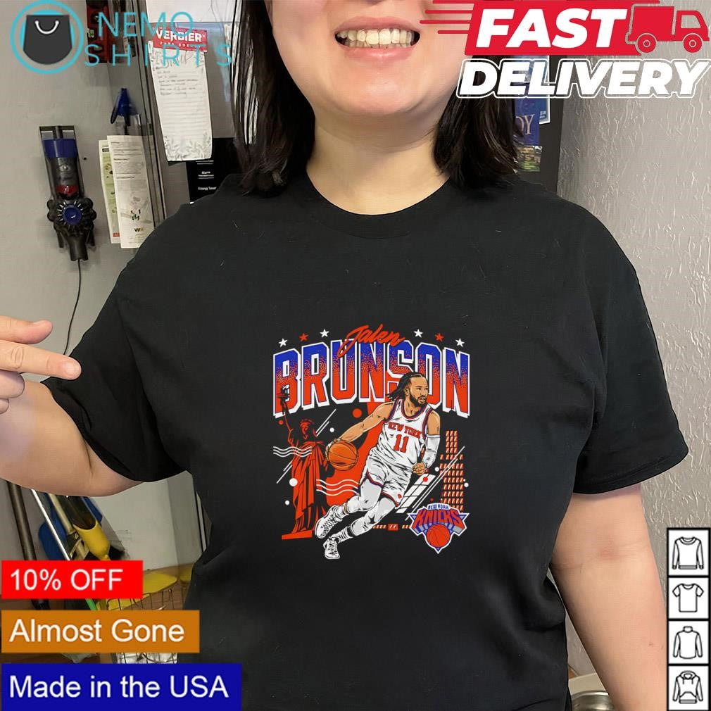 Jalen Brunson New York Knicks skyline city player graphic shirt