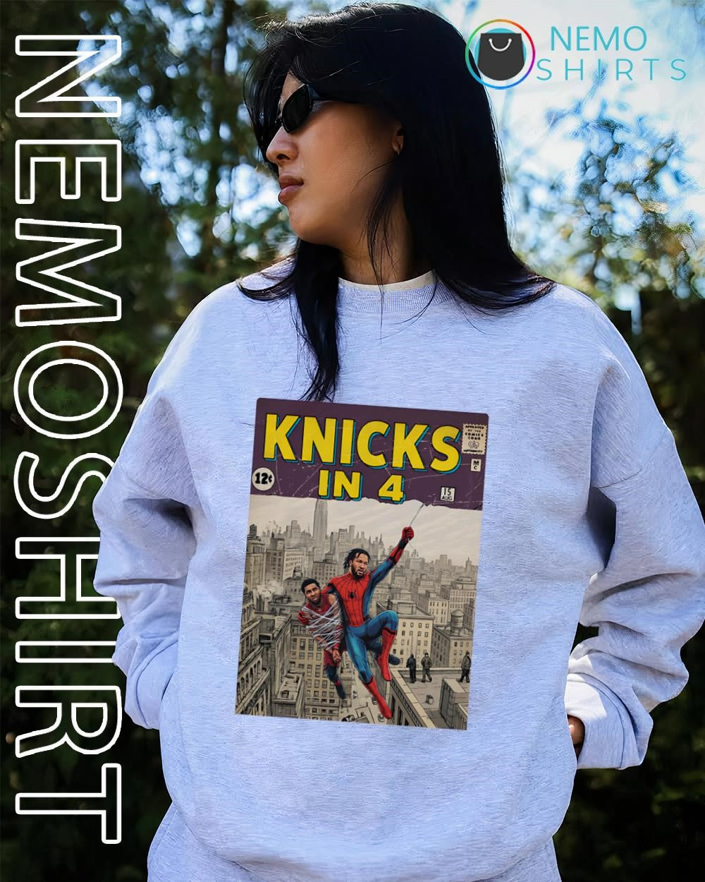 Jalen Brunson Spider-Man Knicks in 4 comic cover shirt