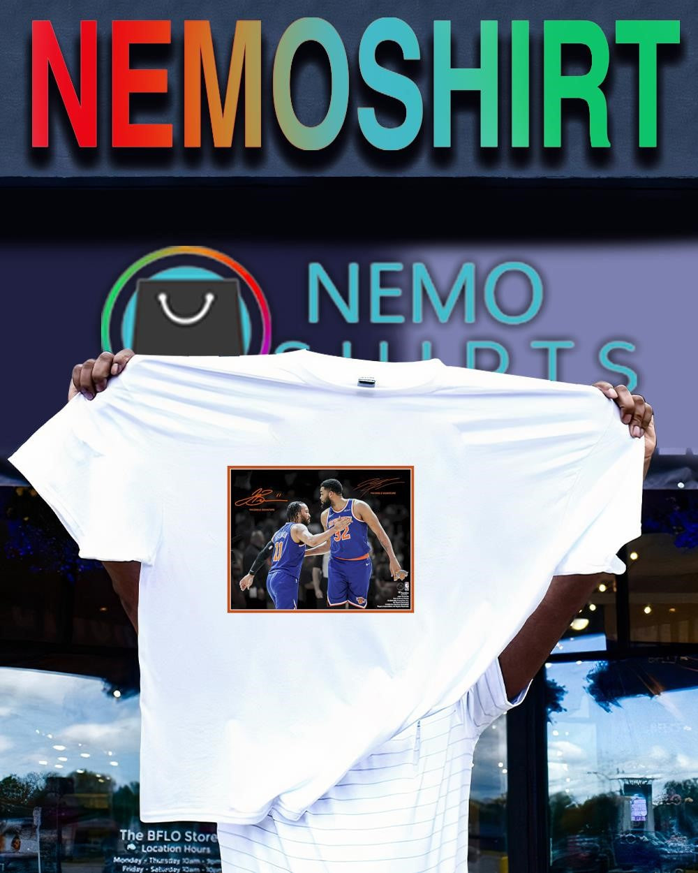 Jalen Brunson and Karl-Anthony Towns New York Knicks signatures spotlight shirt