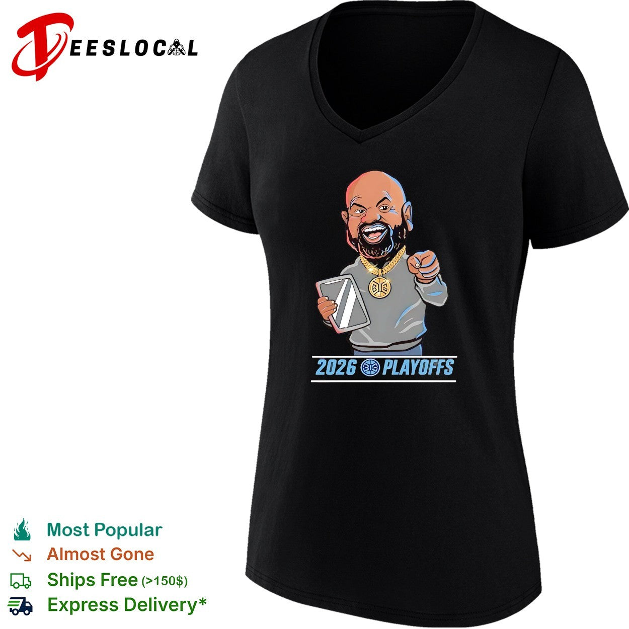 Jalen Duren wearing JB Bickerstaff Detroit Pistons 2026 Playoffs shirt