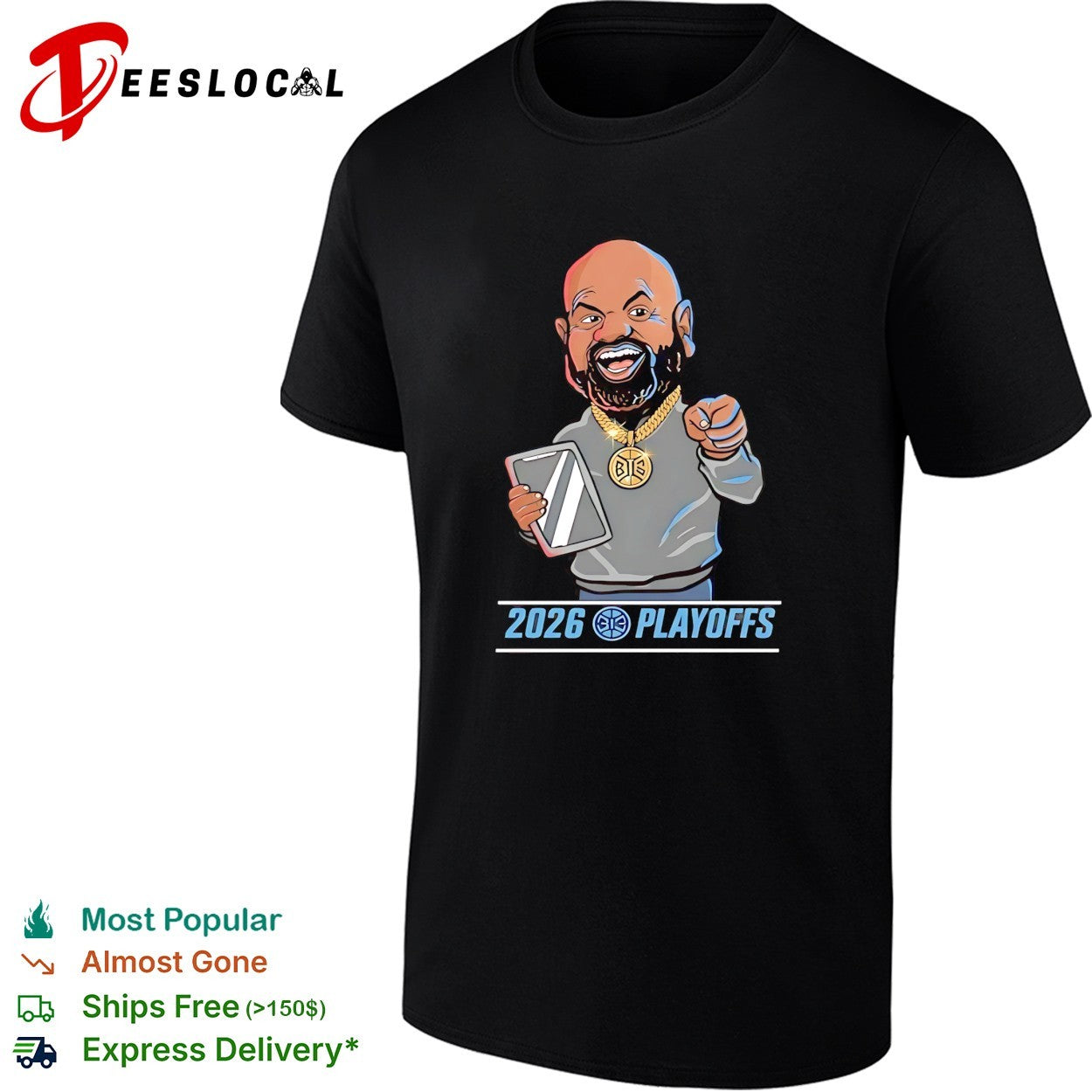 Jalen Duren wearing JB Bickerstaff Detroit Pistons 2026 Playoffs shirt