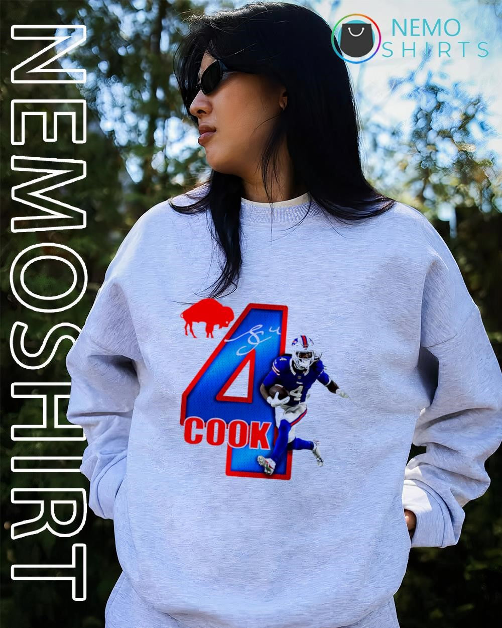 James Cook Buffalo Bills number 4 signature shirt