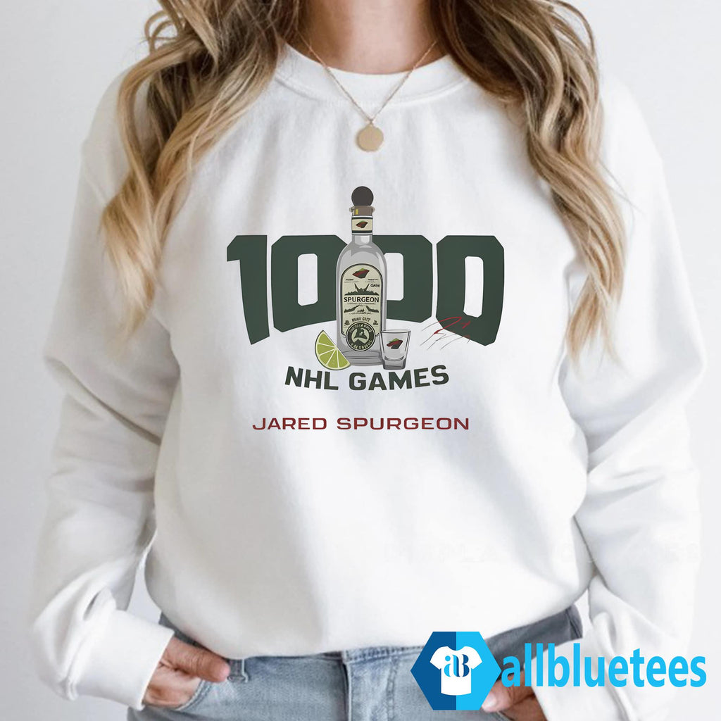 Jared Spurgeon 1000 Games Shirt