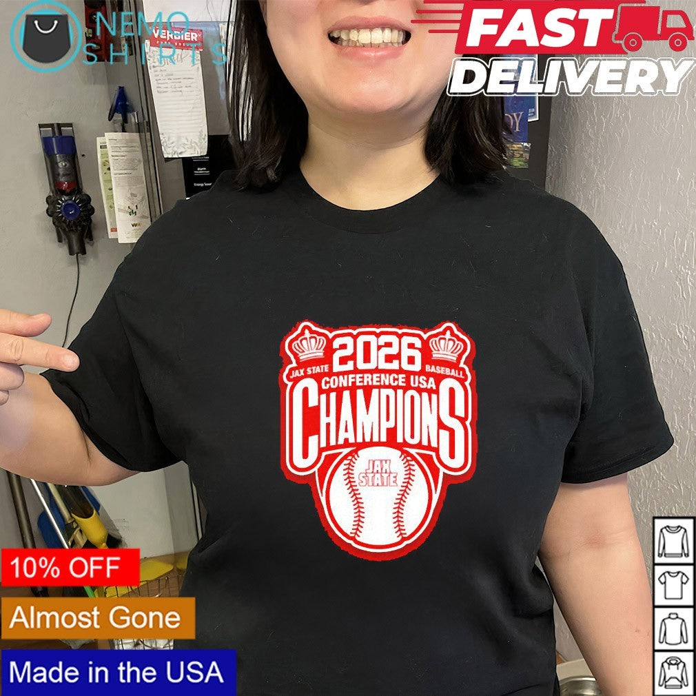 Jax State Gamecocks baseball 2026 Conference USA champions logo shirt