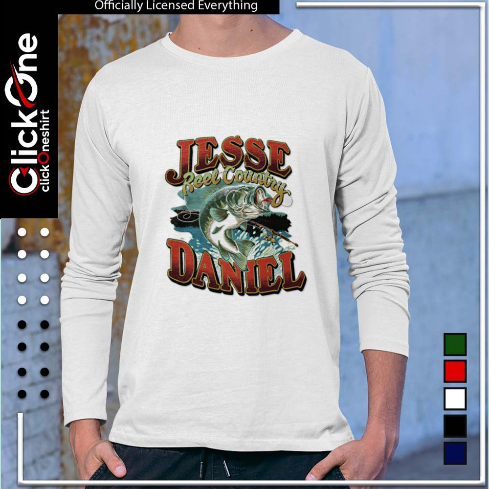 Jesse Daniel Reel Country fishing bass lake fisherman shirt