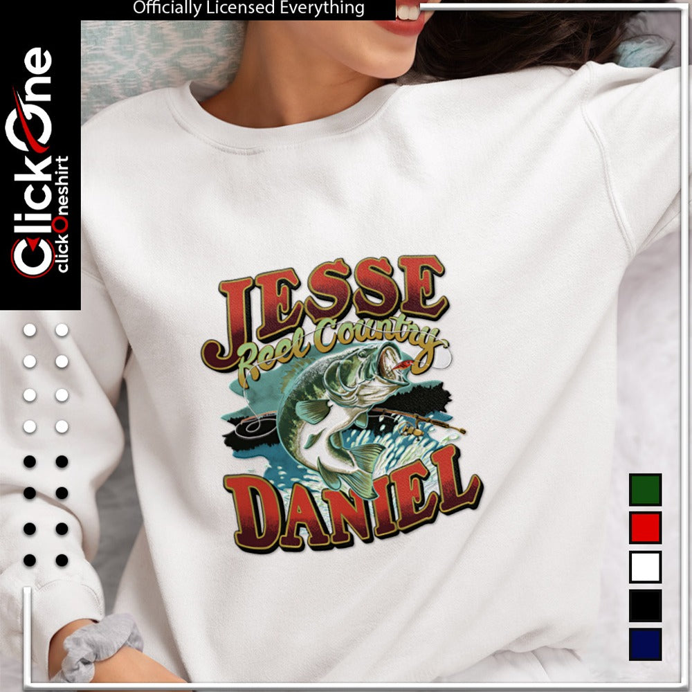 Jesse Daniel Reel Country fishing bass lake fisherman shirt