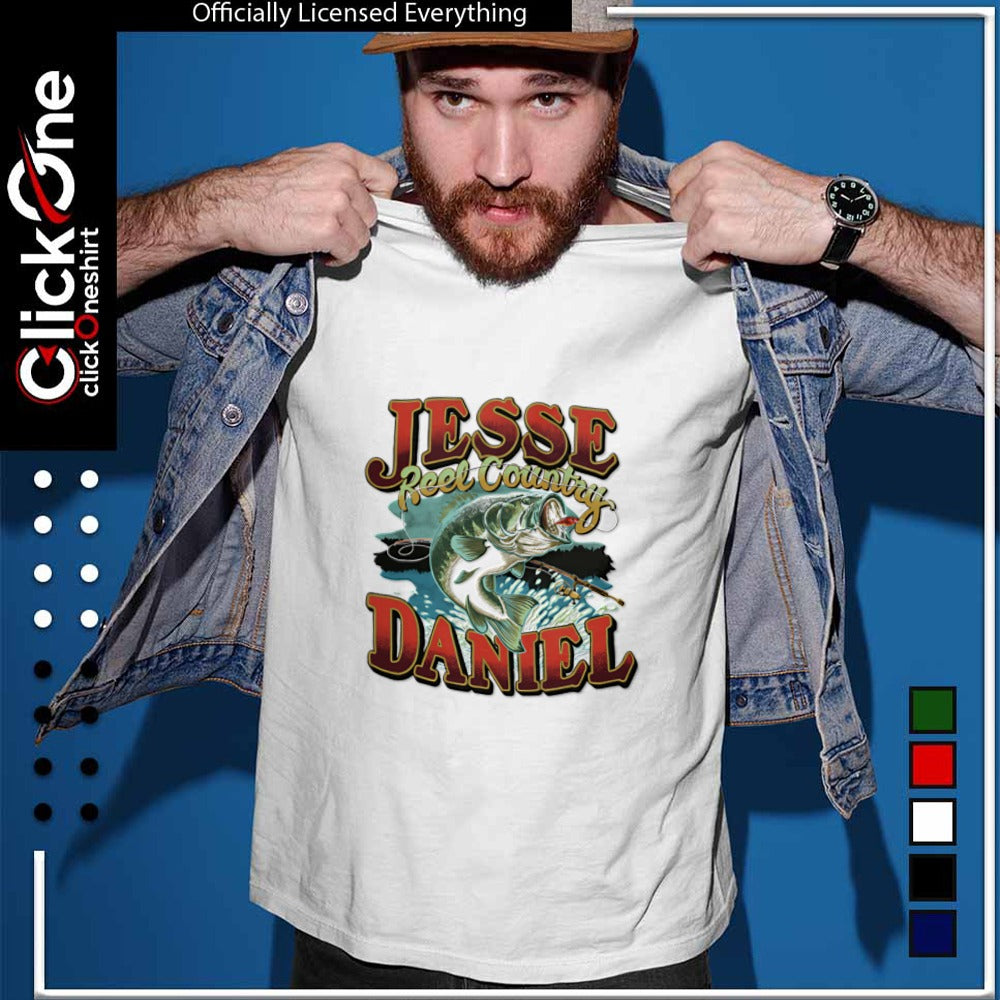 Jesse Daniel Reel Country fishing bass lake fisherman shirt