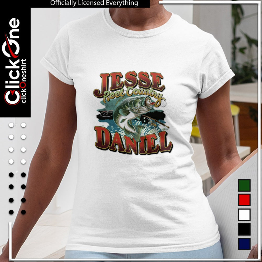 Jesse Daniel Reel Country fishing bass lake fisherman shirt