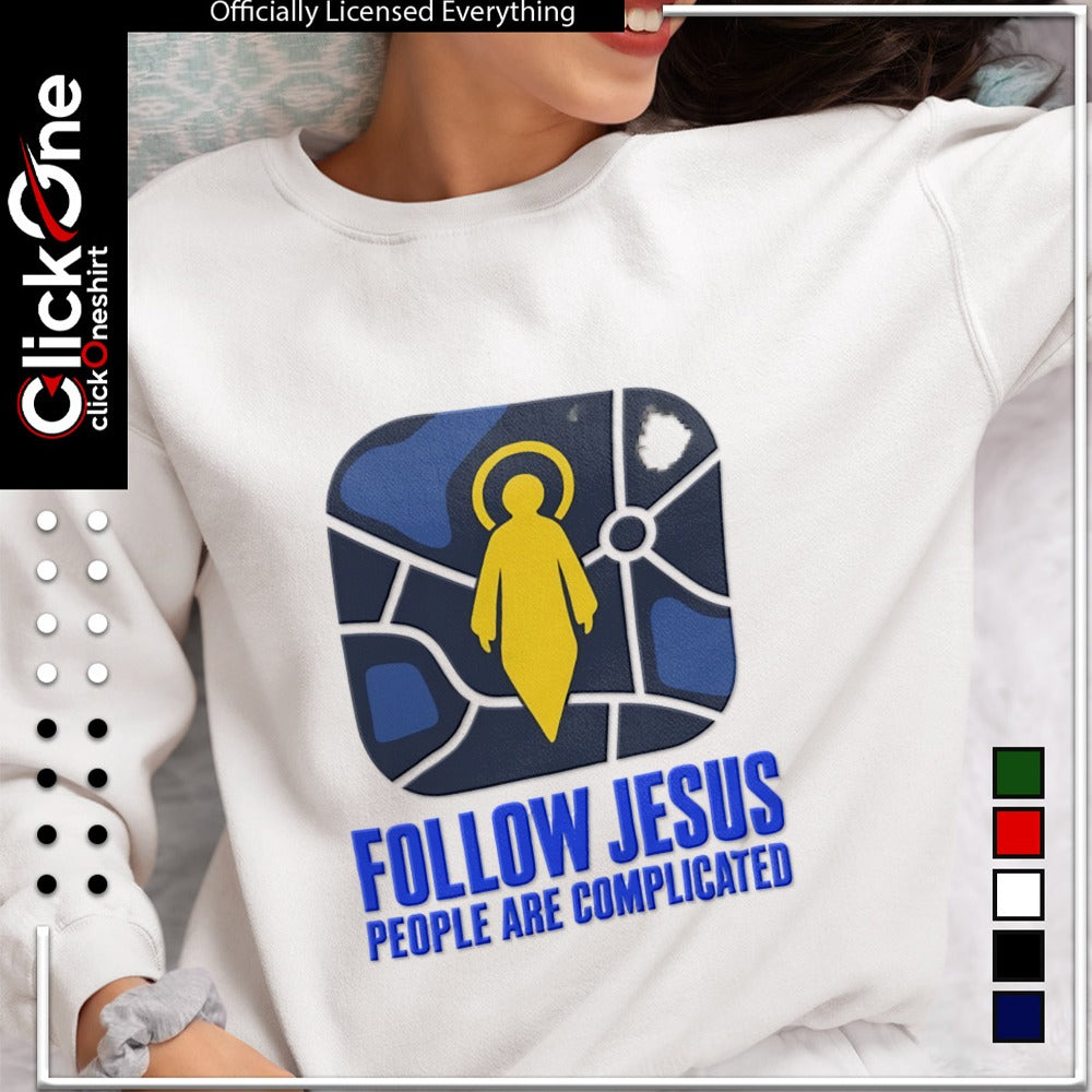 Jesus Follow People are Complicated Map Navigation Religious Christian Faith shirt