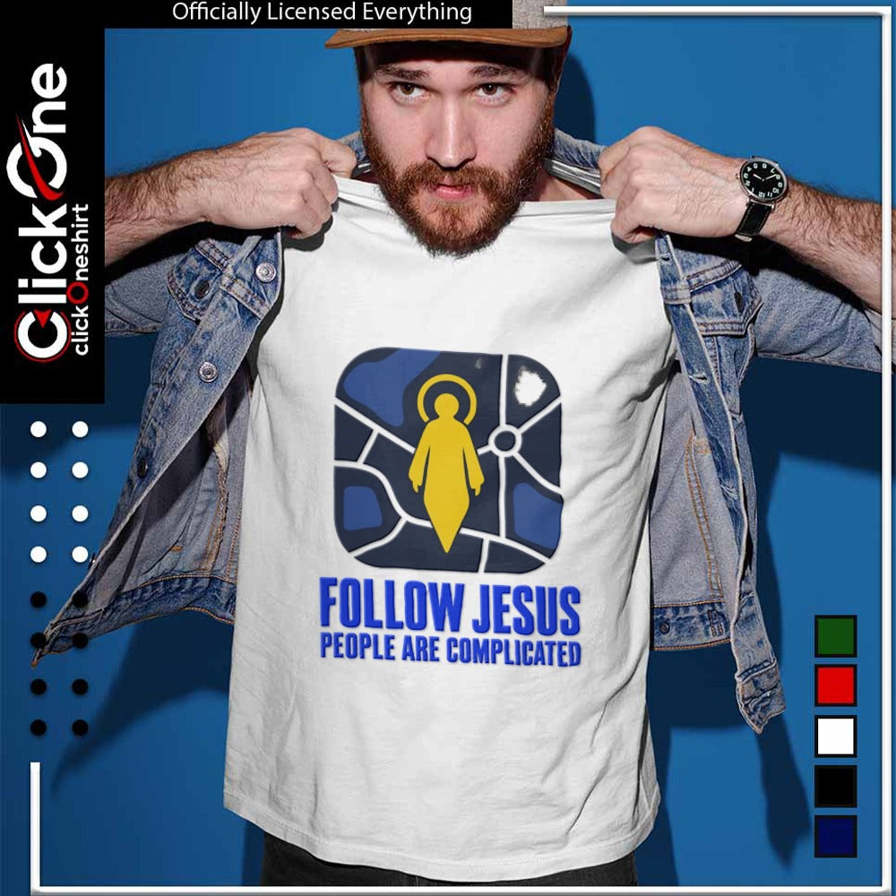 Jesus Follow People are Complicated Map Navigation Religious Christian Faith shirt
