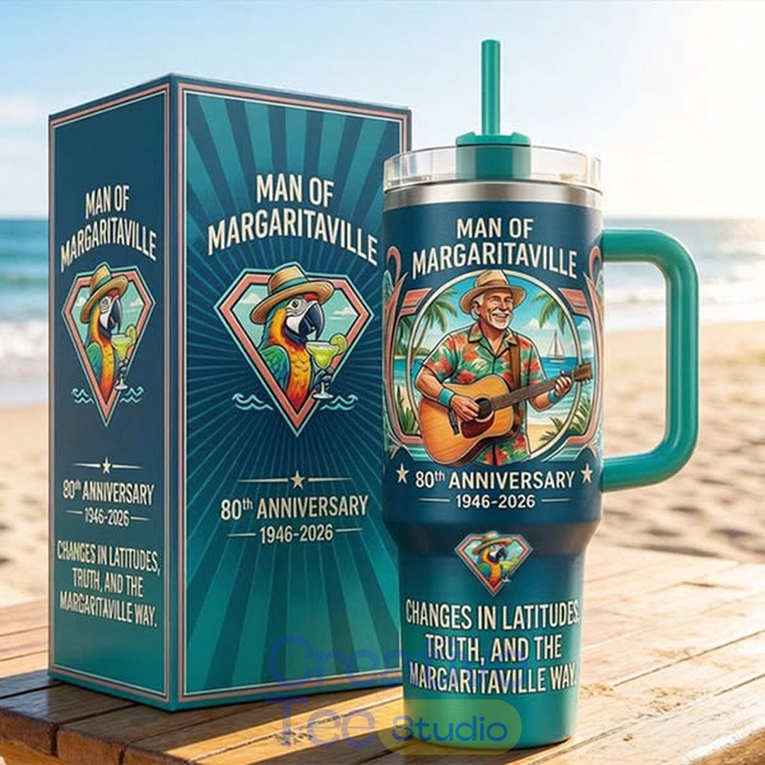 Jimmy Buffett 80th Anniversary Tumbler
