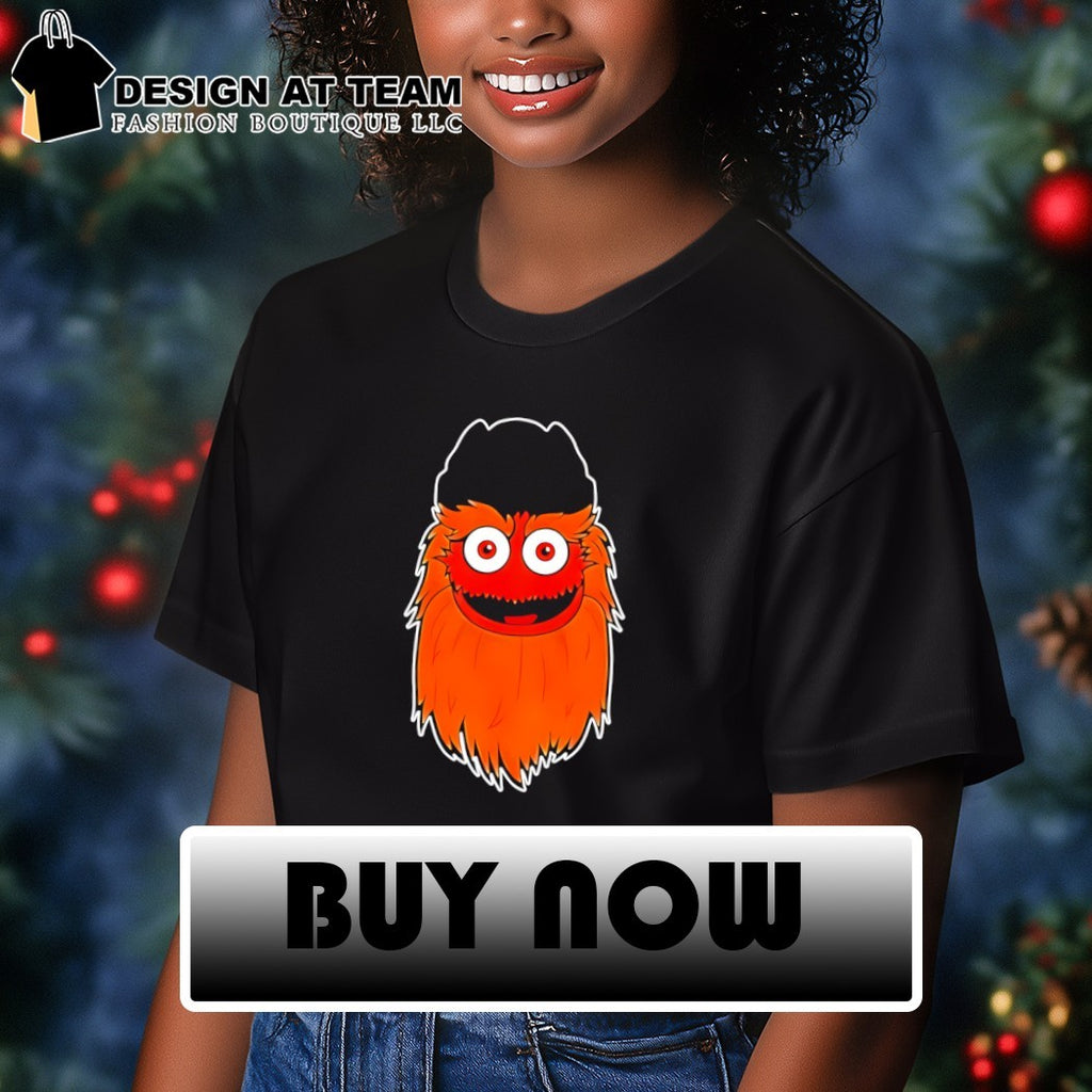 Joe Giglio wearing Gritty mascot of the Philadelphia Flyers NHL shirt