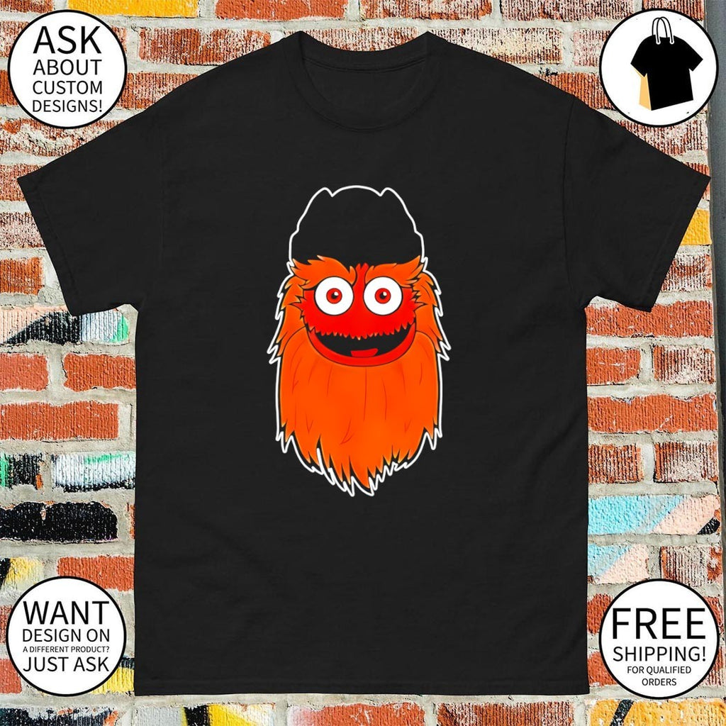 Joe Giglio wearing Gritty mascot of the Philadelphia Flyers NHL shirt