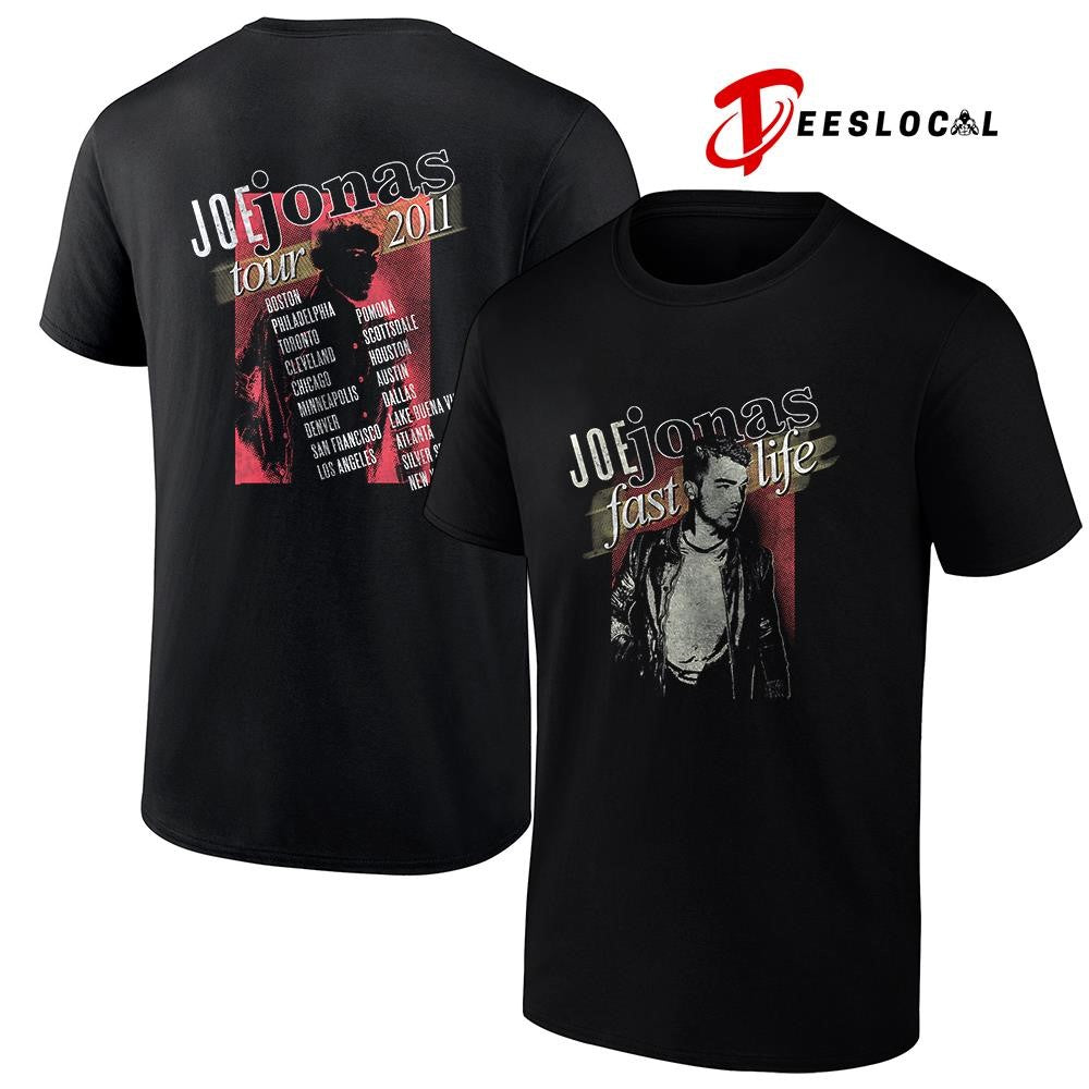 Joe Jonas Fast life 2011 cities portrait graphic shirt