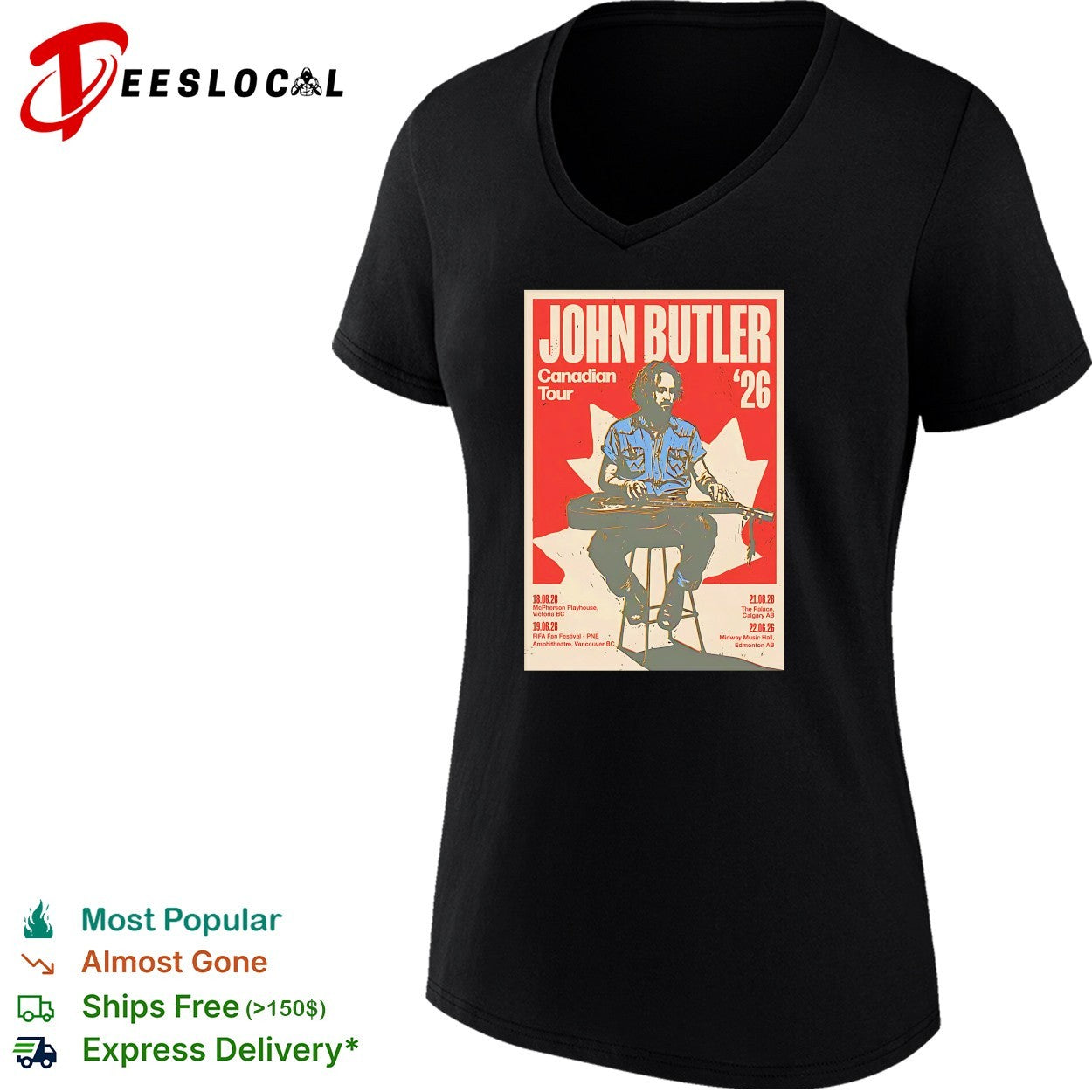 John Butler Canadian tour 26 shirt